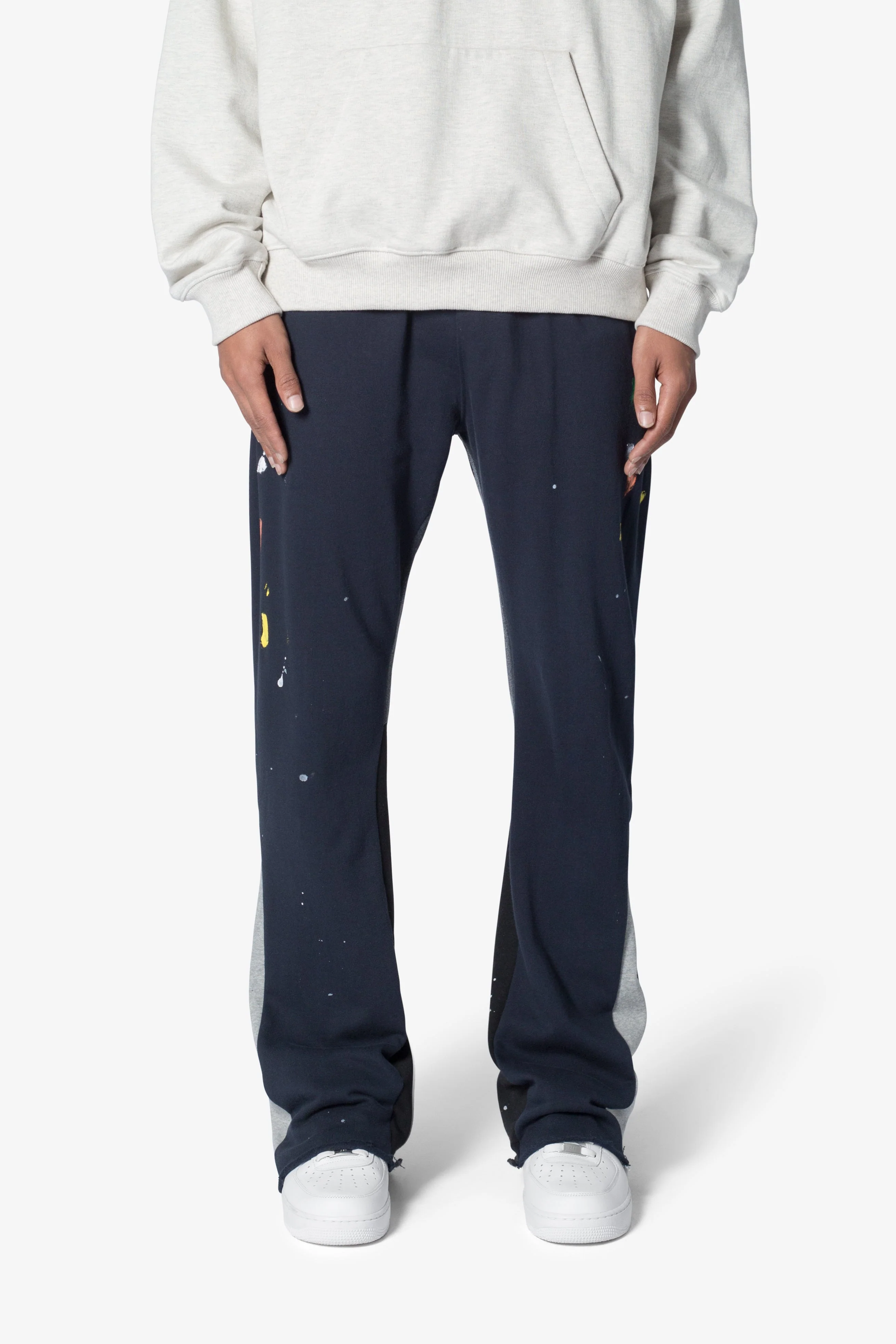 Contrast Bootcut Sweatpants - Navy - Image 3