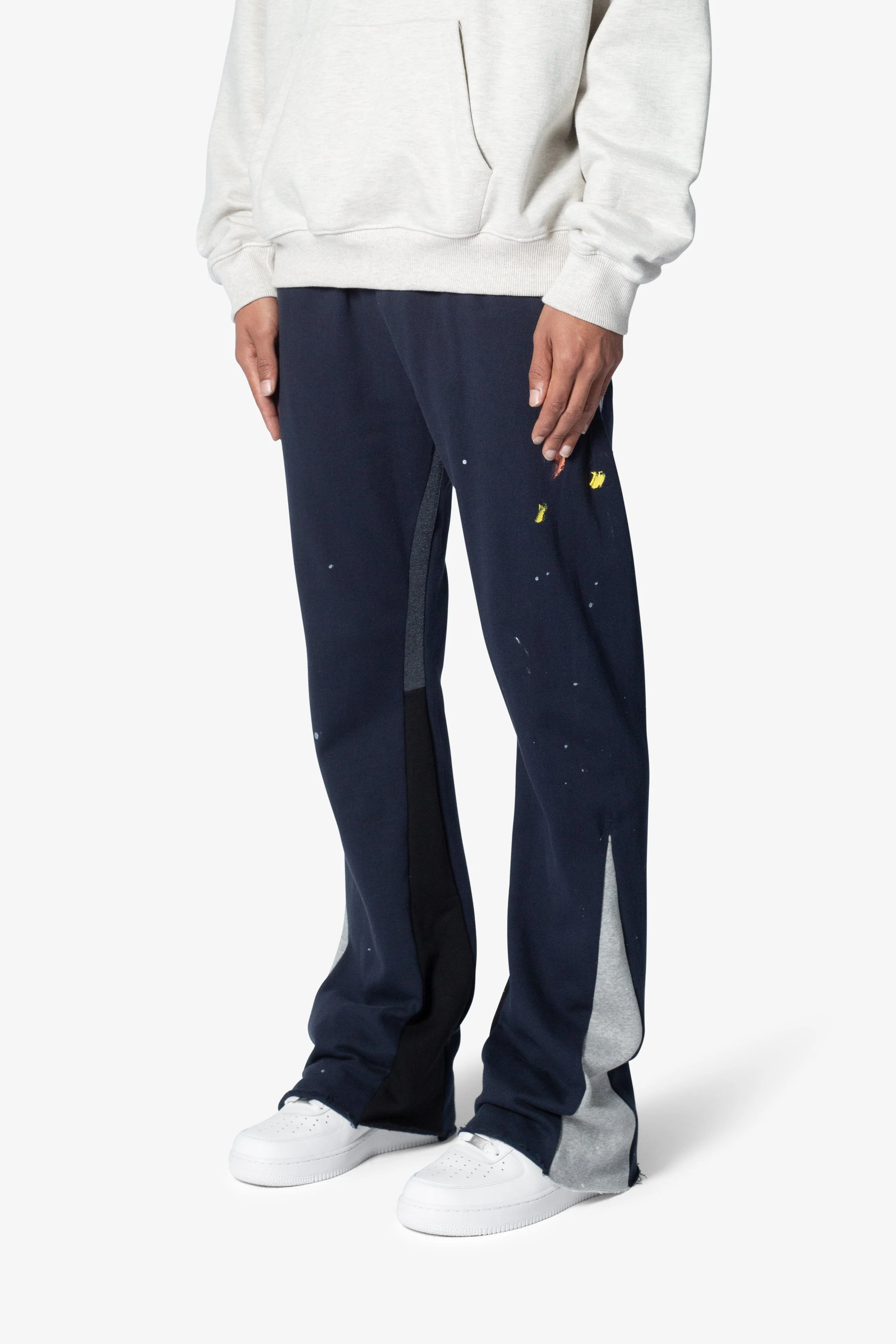 Contrast Bootcut Sweatpants - Navy - Image 4