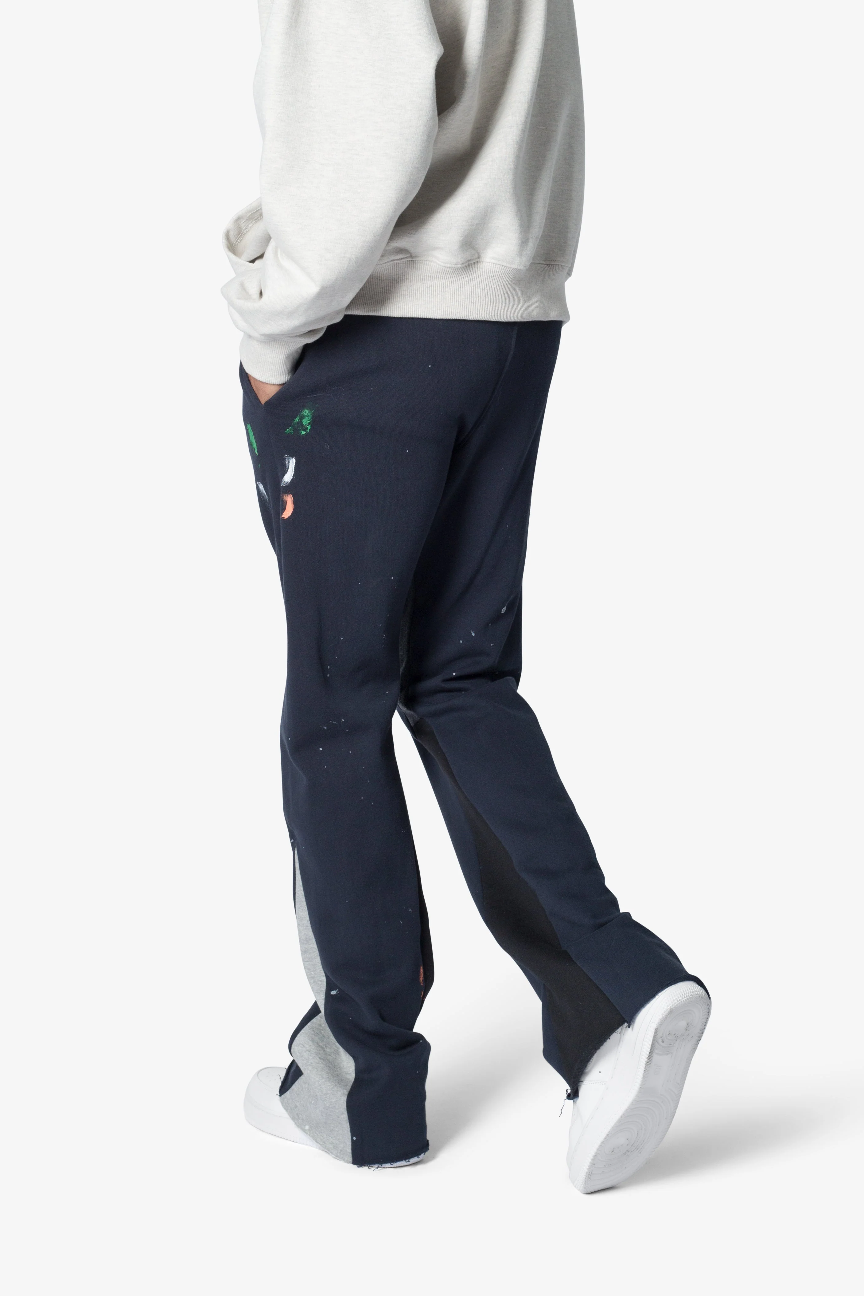Contrast Bootcut Sweatpants - Navy - Image 7