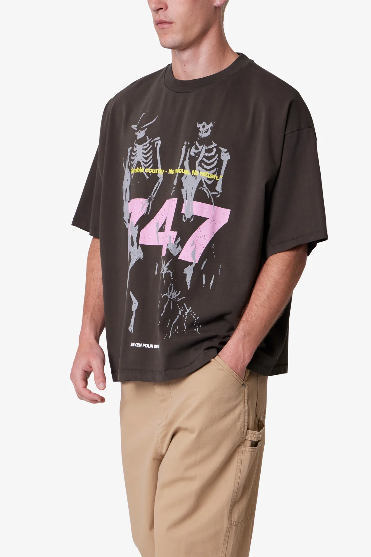 747 Zombie Country Printed Tee - Vintage Black - Image 7
