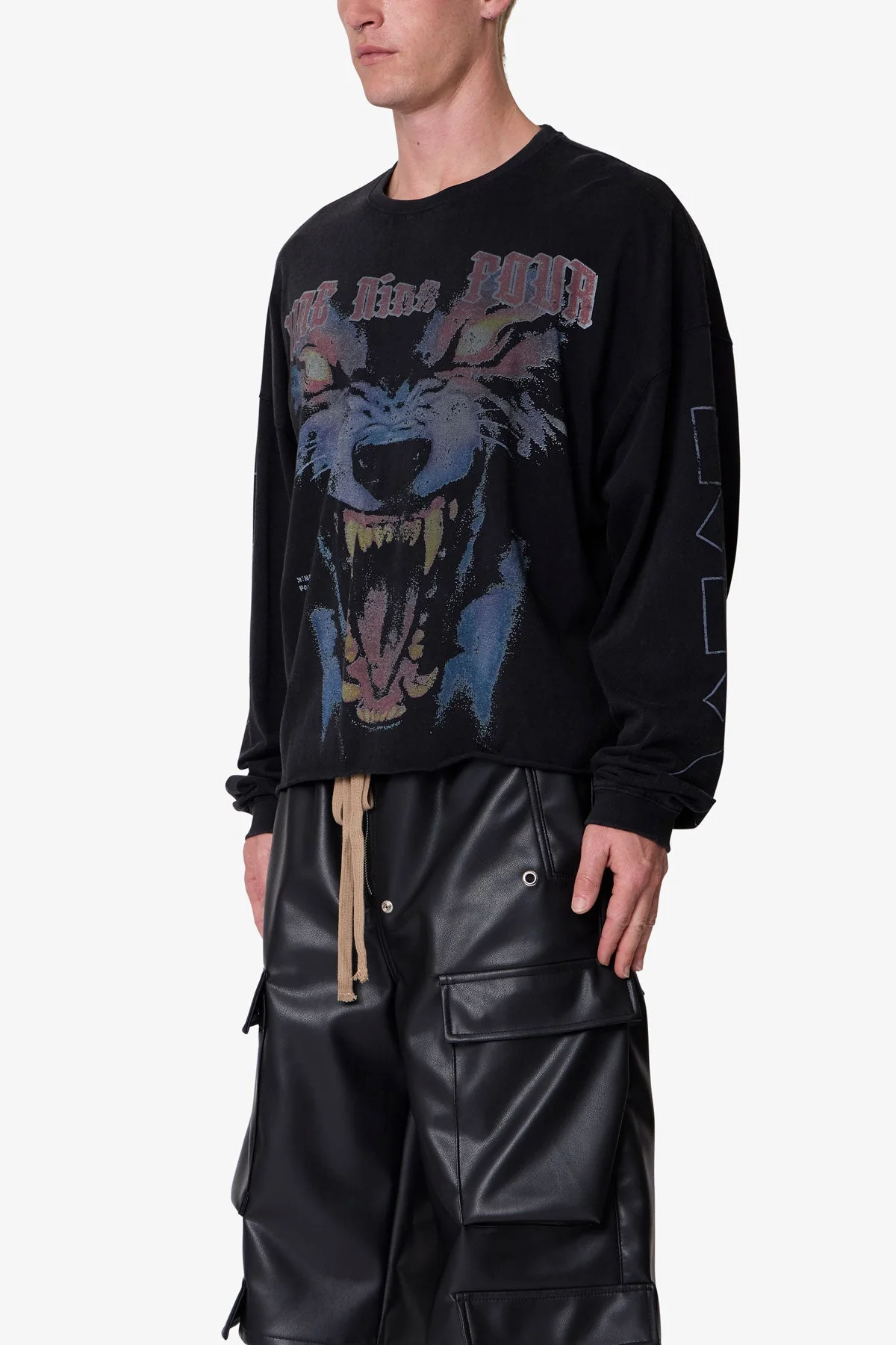 994 Wolf L/S Tee - Black - Image 3