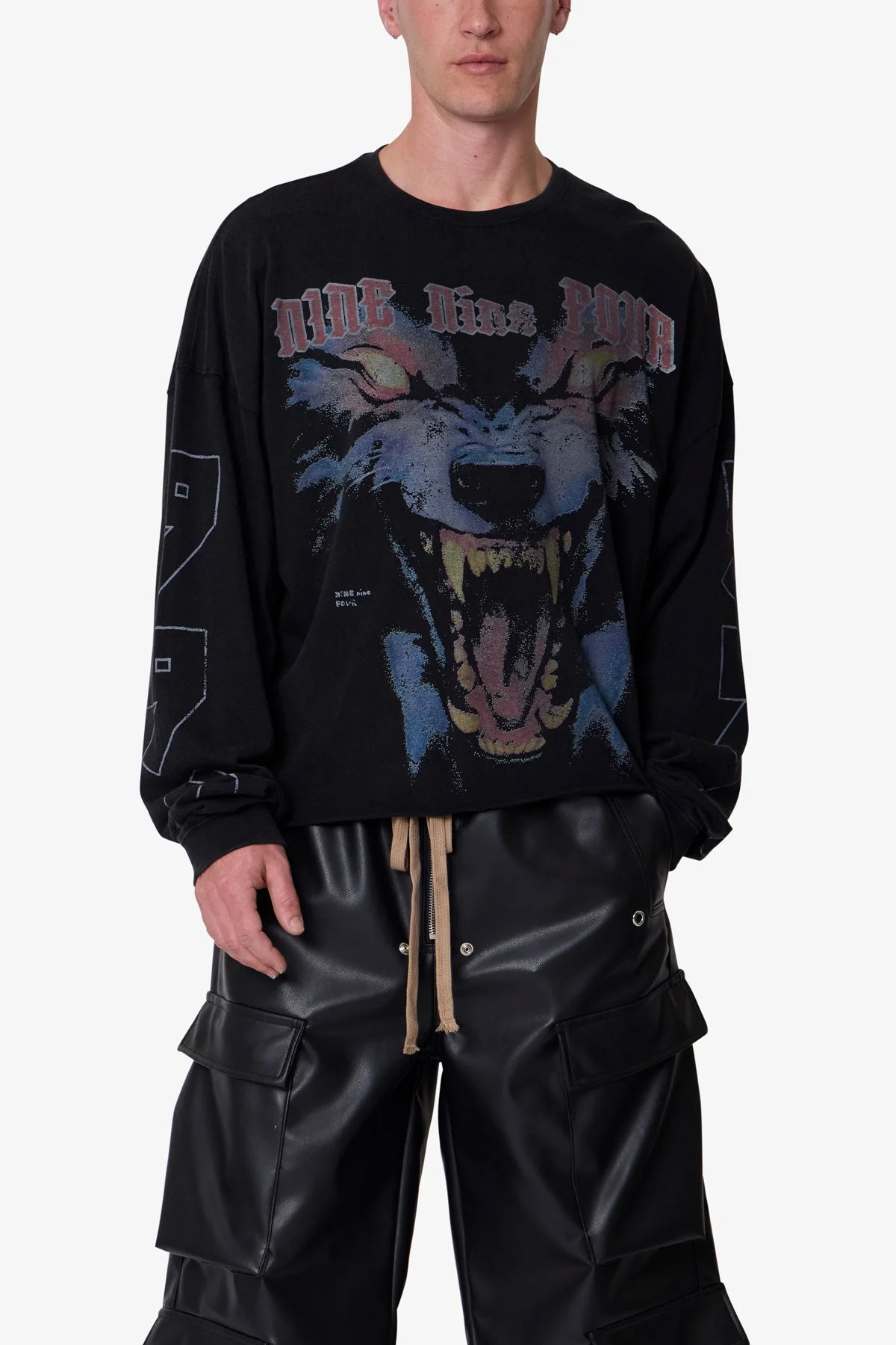 994 Wolf L/S Tee - Black - Image 6