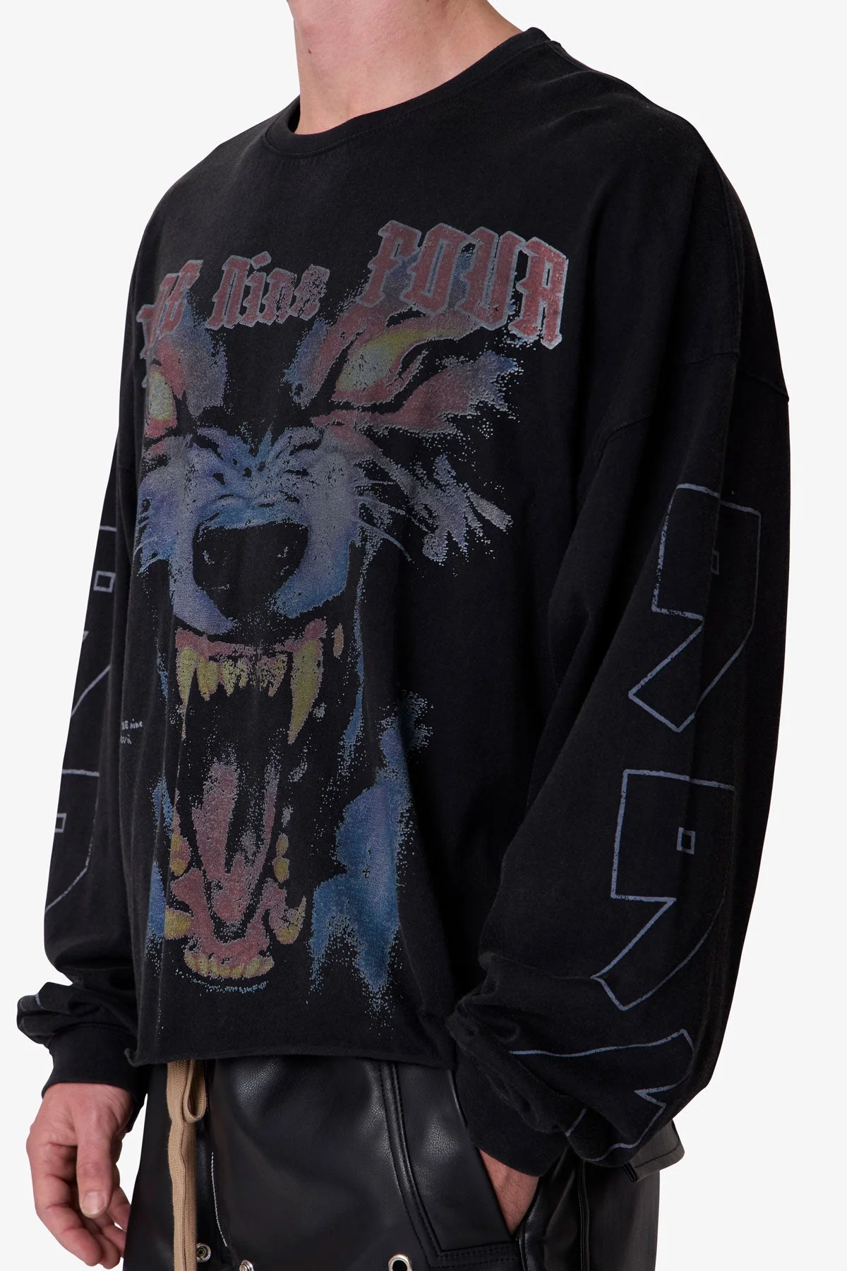 994 Wolf L/S Tee - Black - Image 7