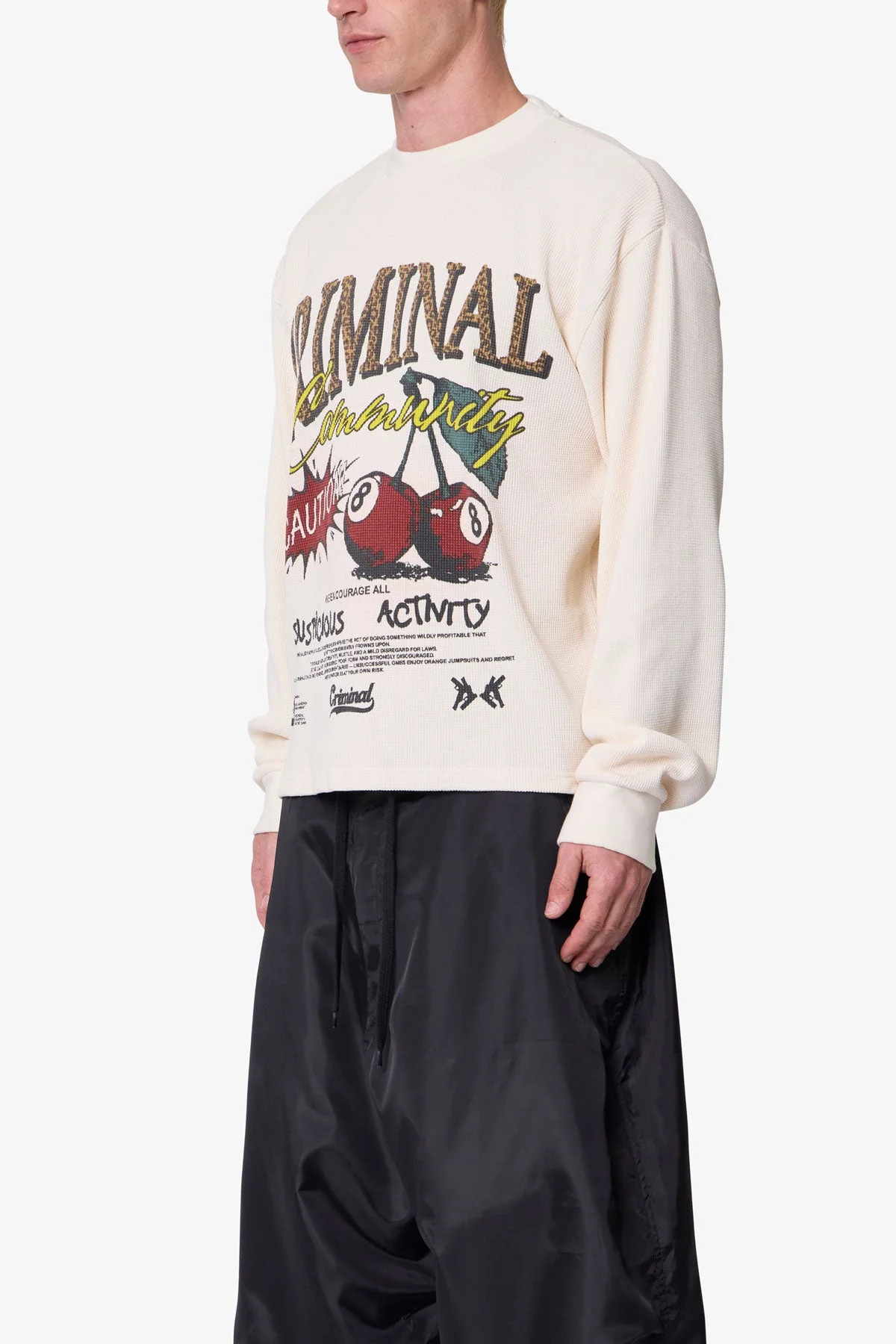 Criminal L/S Thermal Shirt - White - Image 3