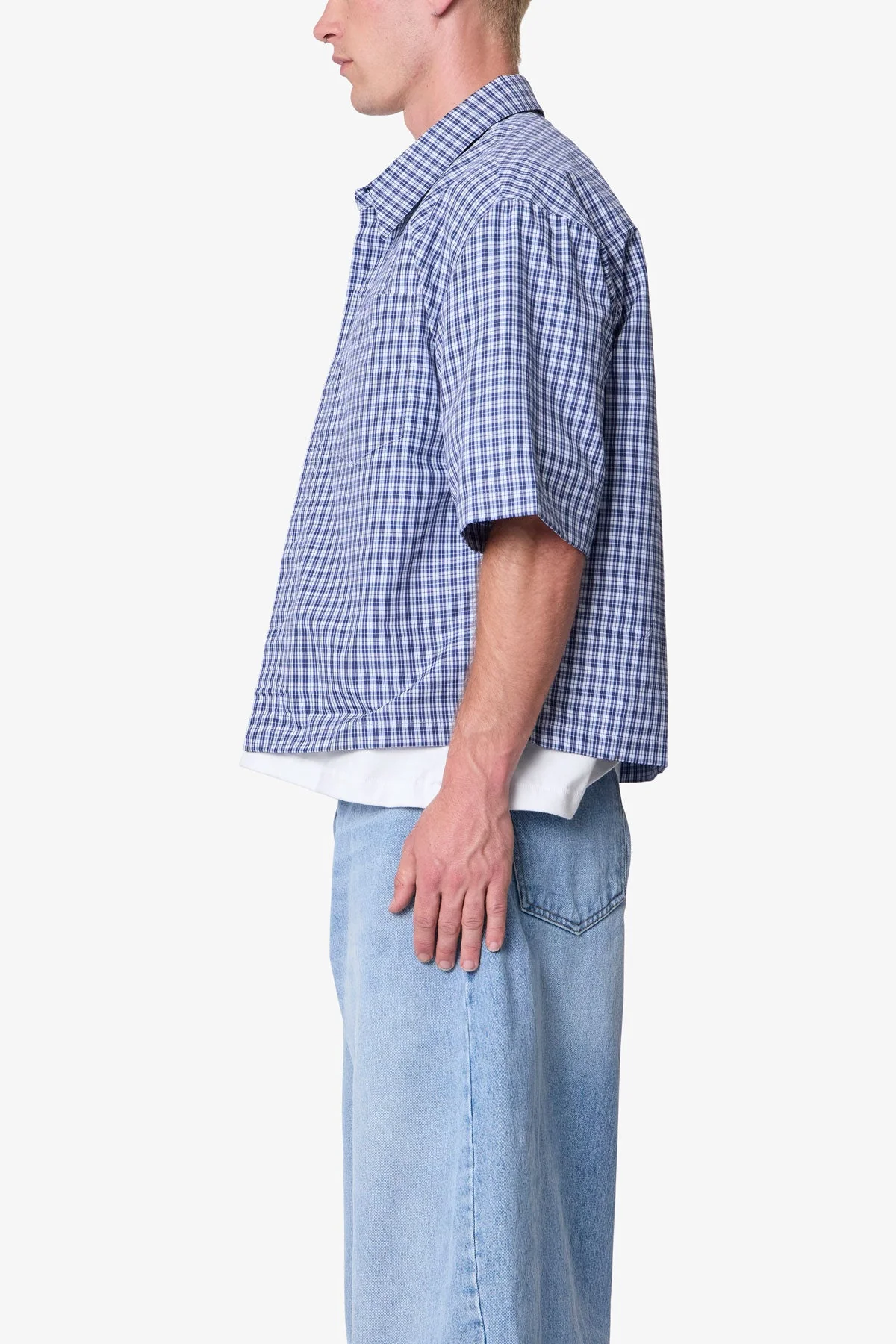 Crispy Poplin Over Shirt - Blue - Image 4