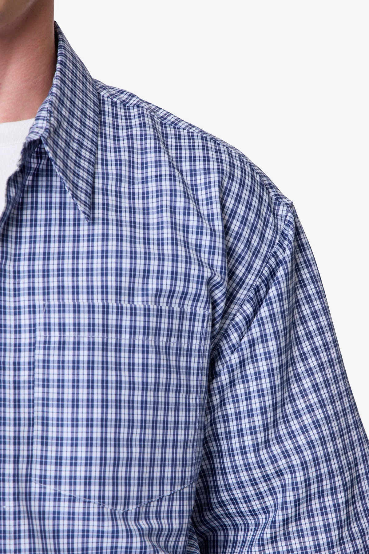 Crispy Poplin Over Shirt - Blue - Image 7