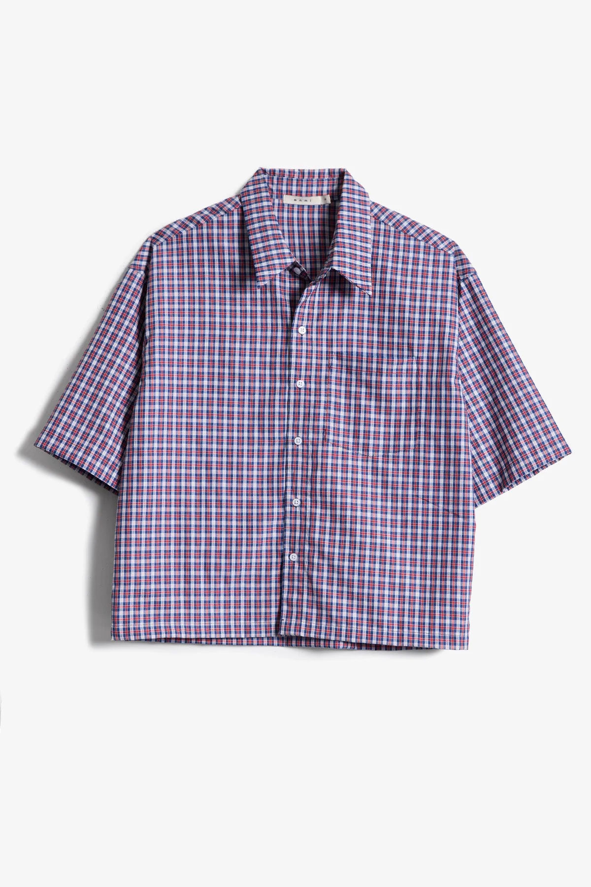 Crispy Poplin Over Shirt - Red/Blue - Image 3
