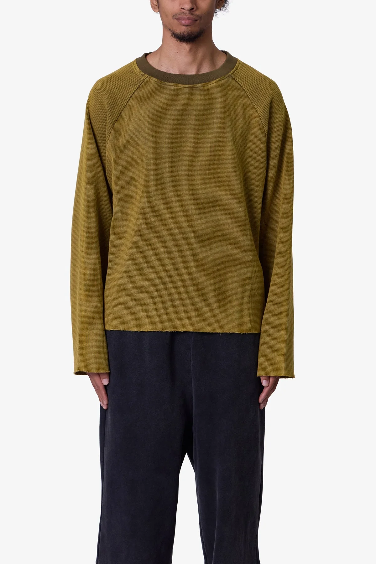 Washed Thermal L/S Tee - Washed Olive - Image 2