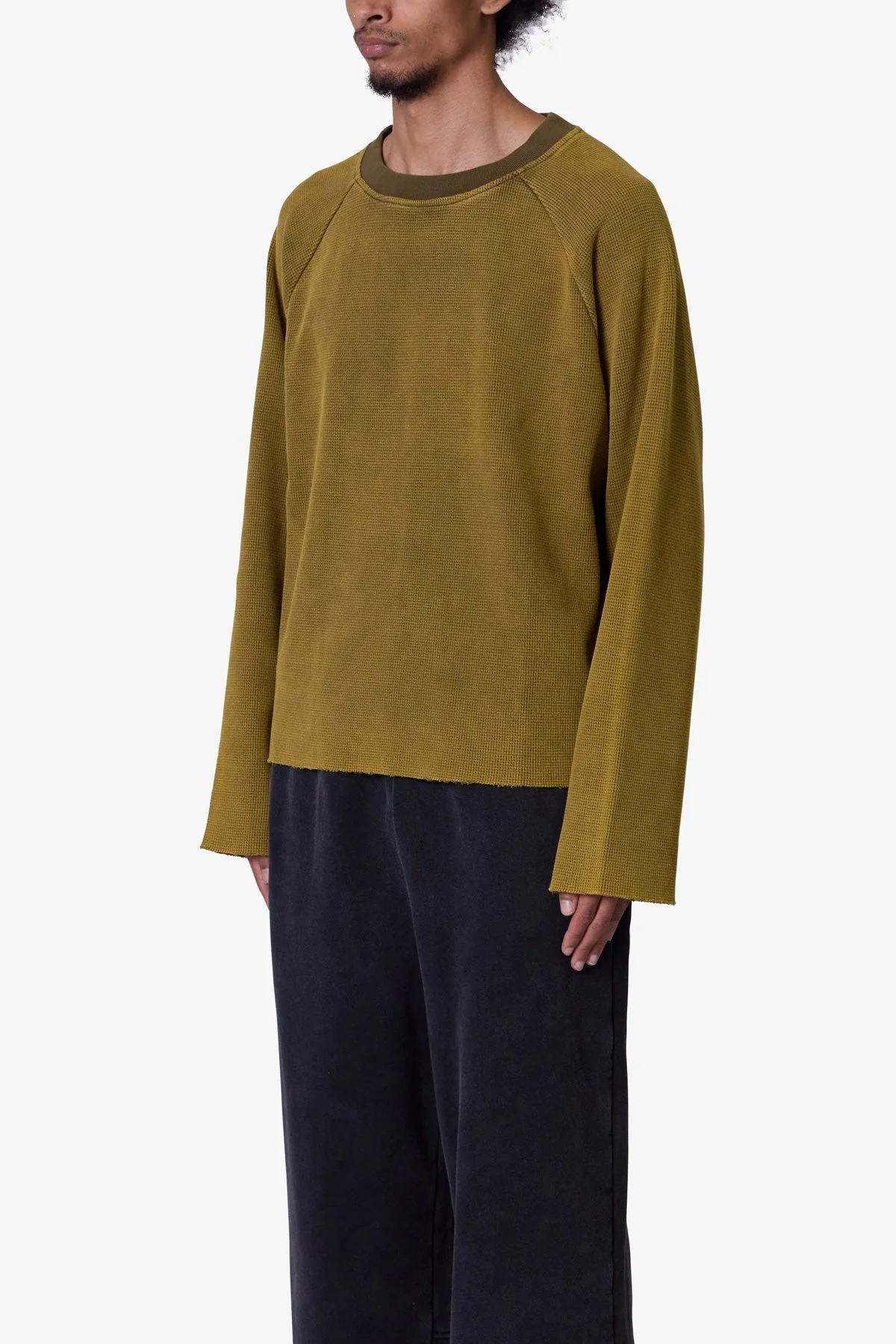 Washed Thermal L/S Tee - Washed Olive - Image 3