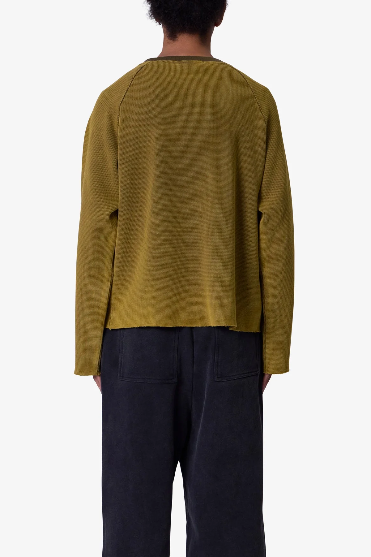 Washed Thermal L/S Tee - Washed Olive - Image 5