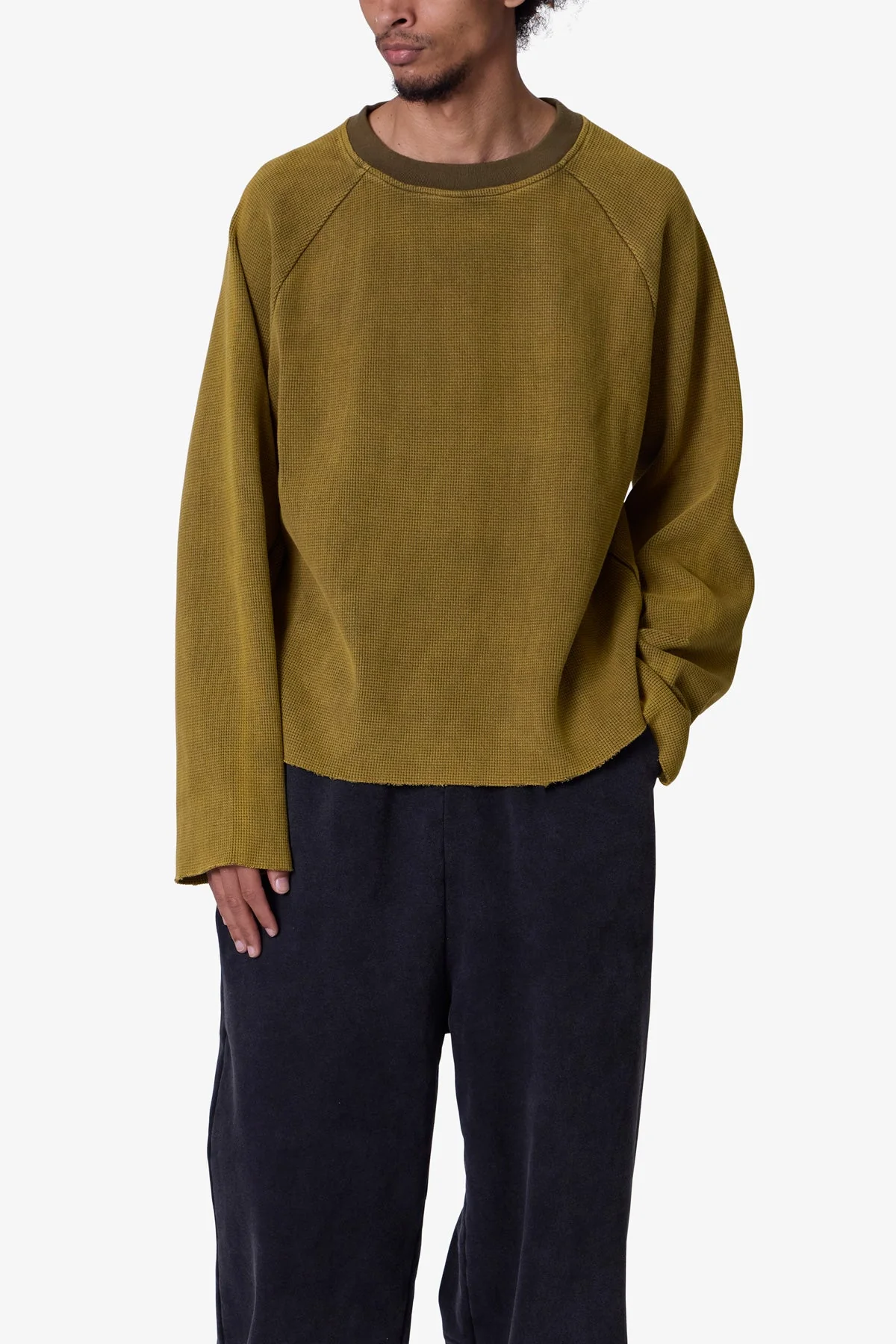 Washed Thermal L/S Tee - Washed Olive - Image 6