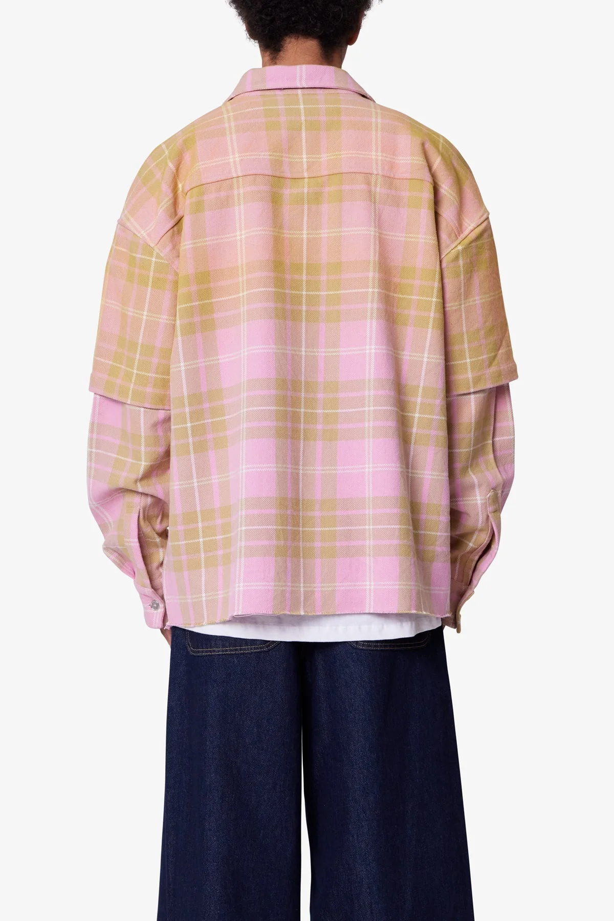 Dip Fade Flannel Shirt - Pink - Image 5