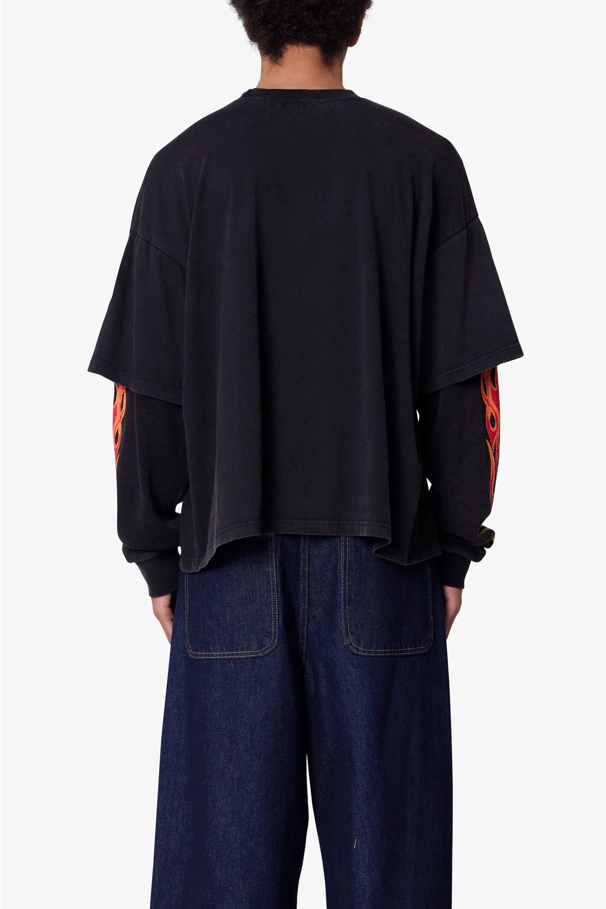 Double Layer Thermal Sleeve Tee - Washed Black - Image 6