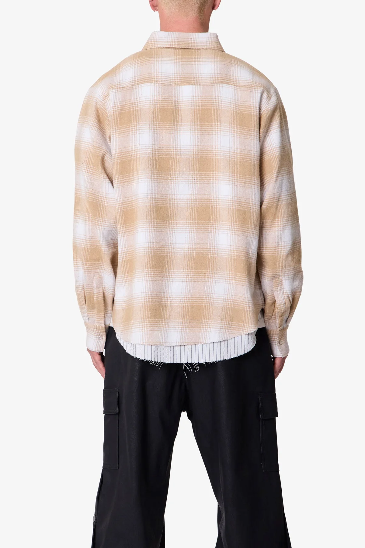 Double Layered Vintage Shirt - Tan - Image 5