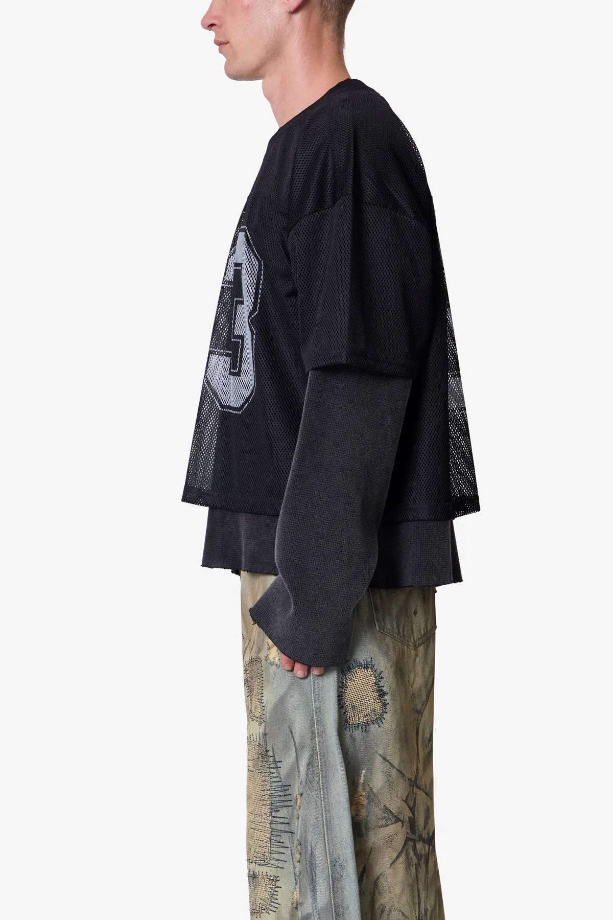 Football Mesh Jersey - Black - Image 4