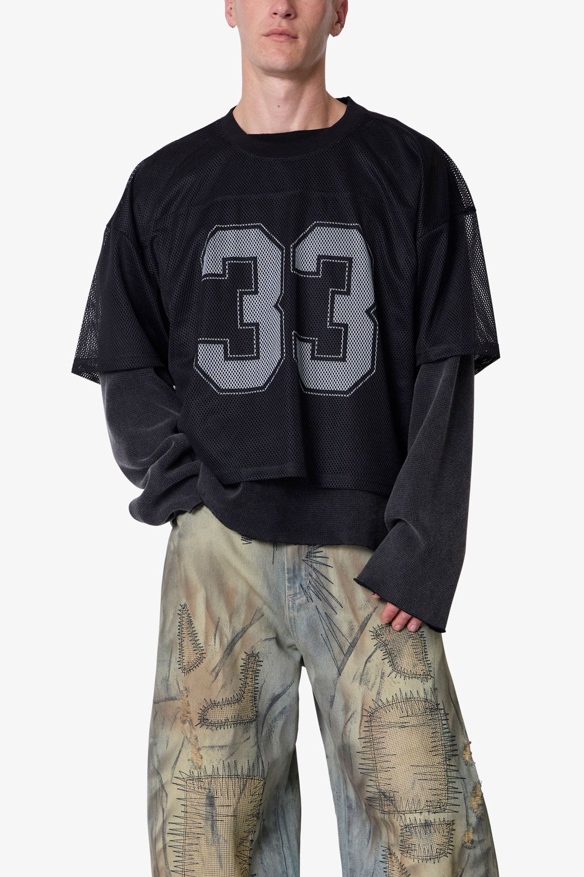 Football Mesh Jersey - Black - Image 6