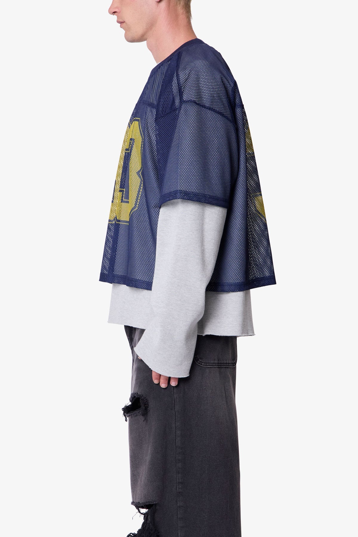 Football Mesh Jersey - Navy - Image 4