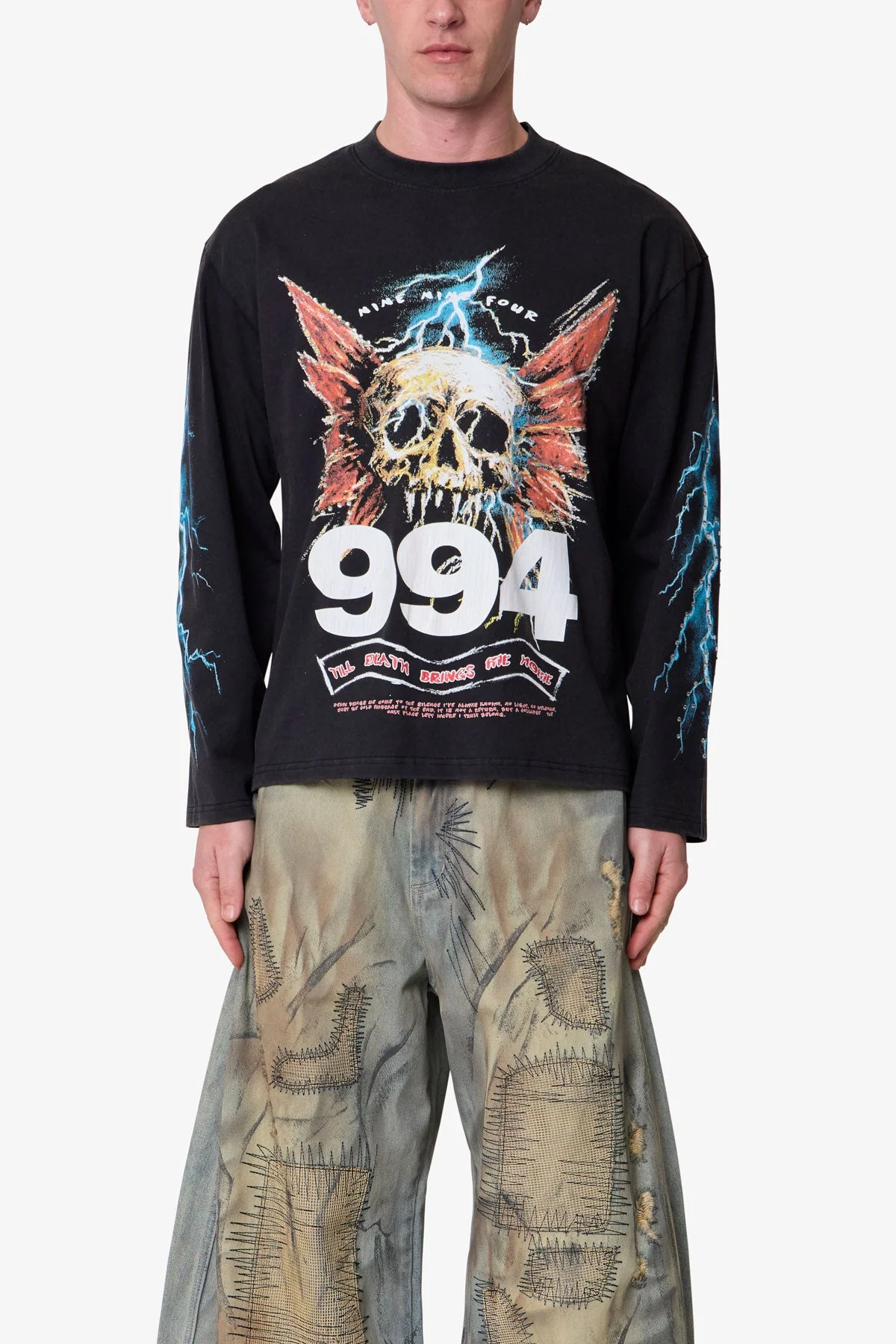 Gem Skull L/S Tee - Black - Image 2