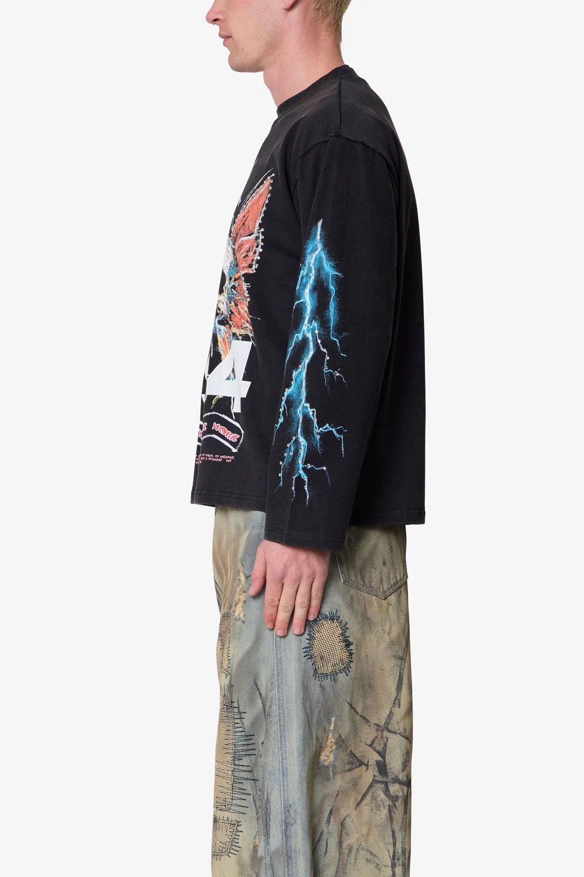 Gem Skull L/S Tee - Black - Image 4