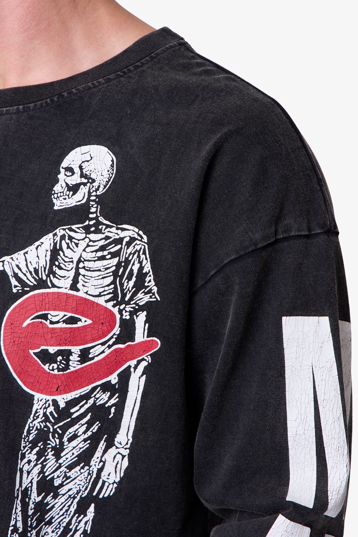 Gone Skeleton Print L/S Tee - Black - Image 8