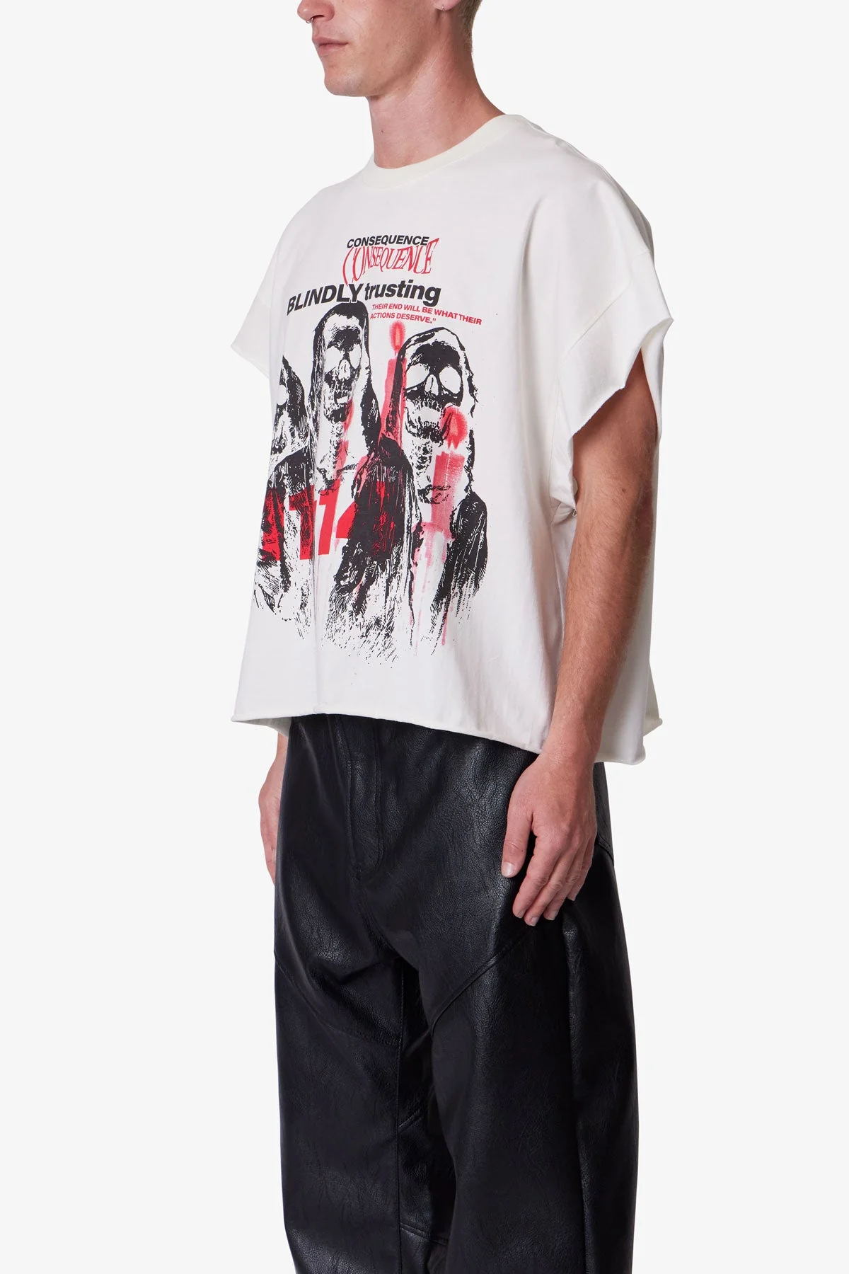 Grim Cutoff Tee - Off White - Image 3