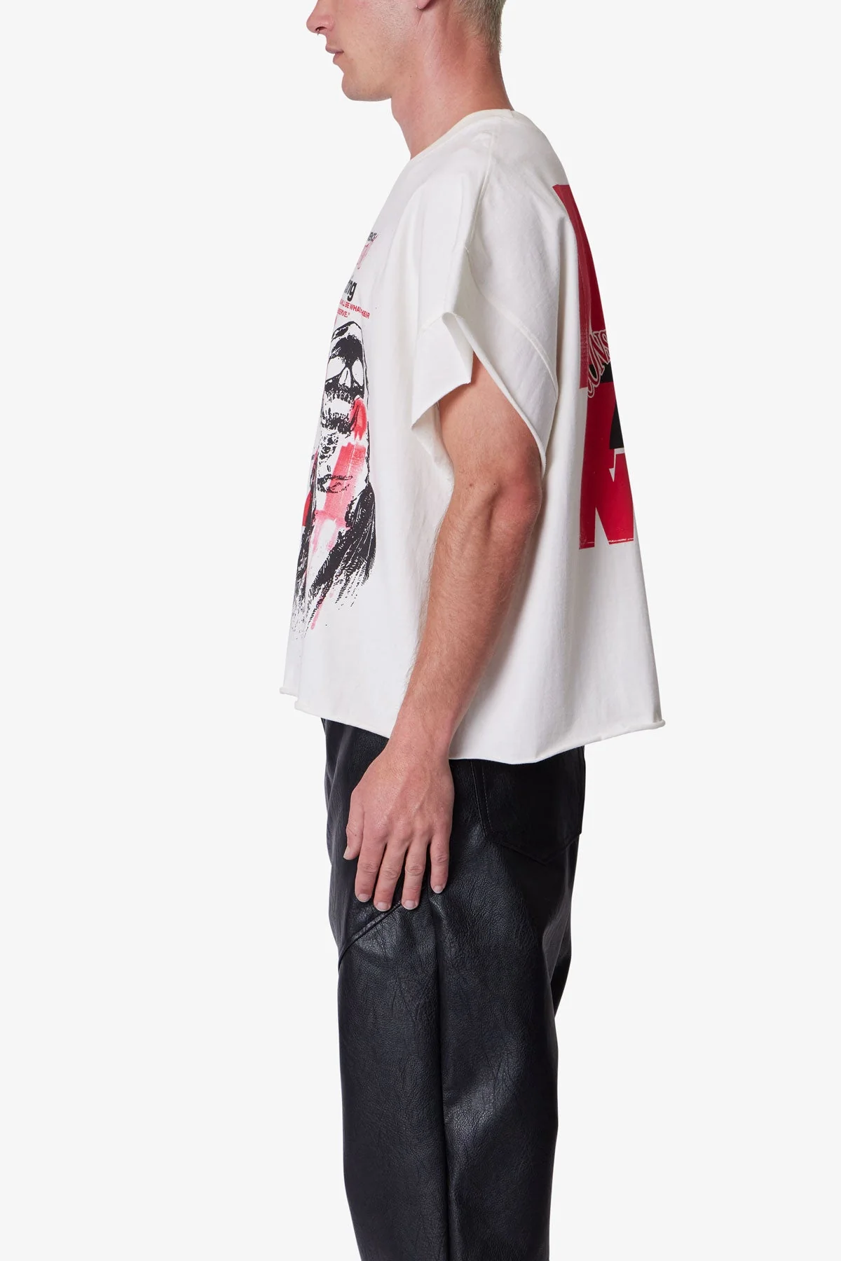 Grim Cutoff Tee - Off White - Image 4