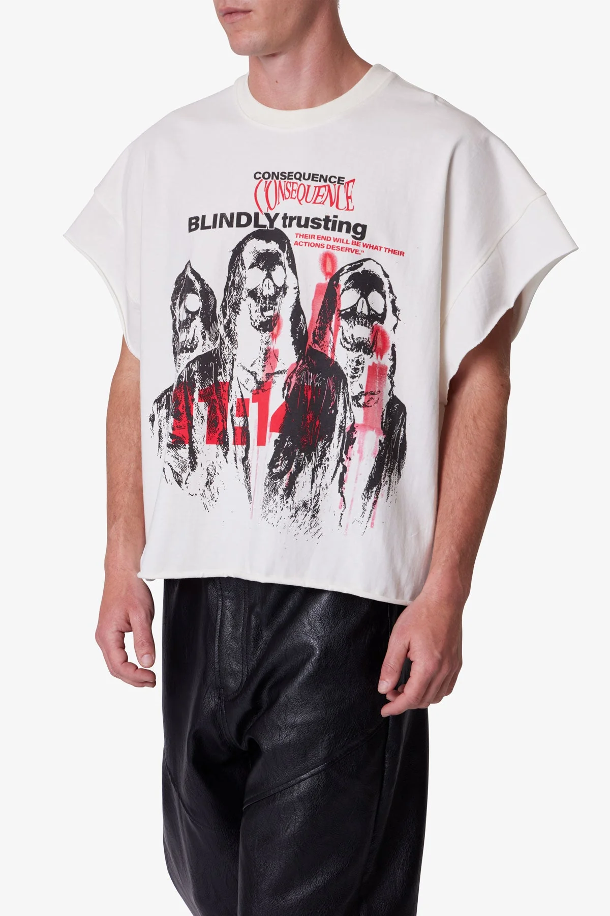 Grim Cutoff Tee - Off White - Image 7