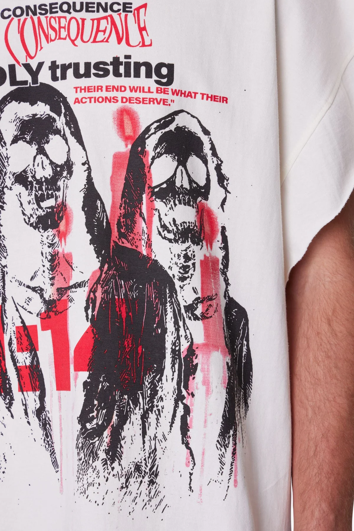 Grim Cutoff Tee - Off White - Image 8