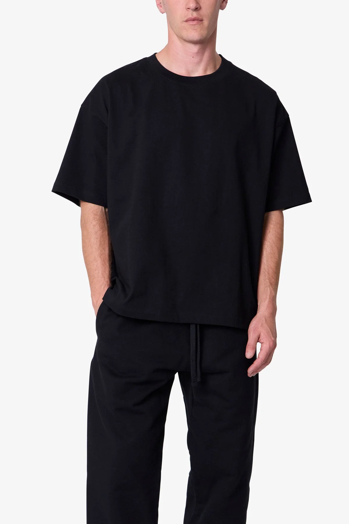 Heavy Basic Boxy Tee - Black - Image 6