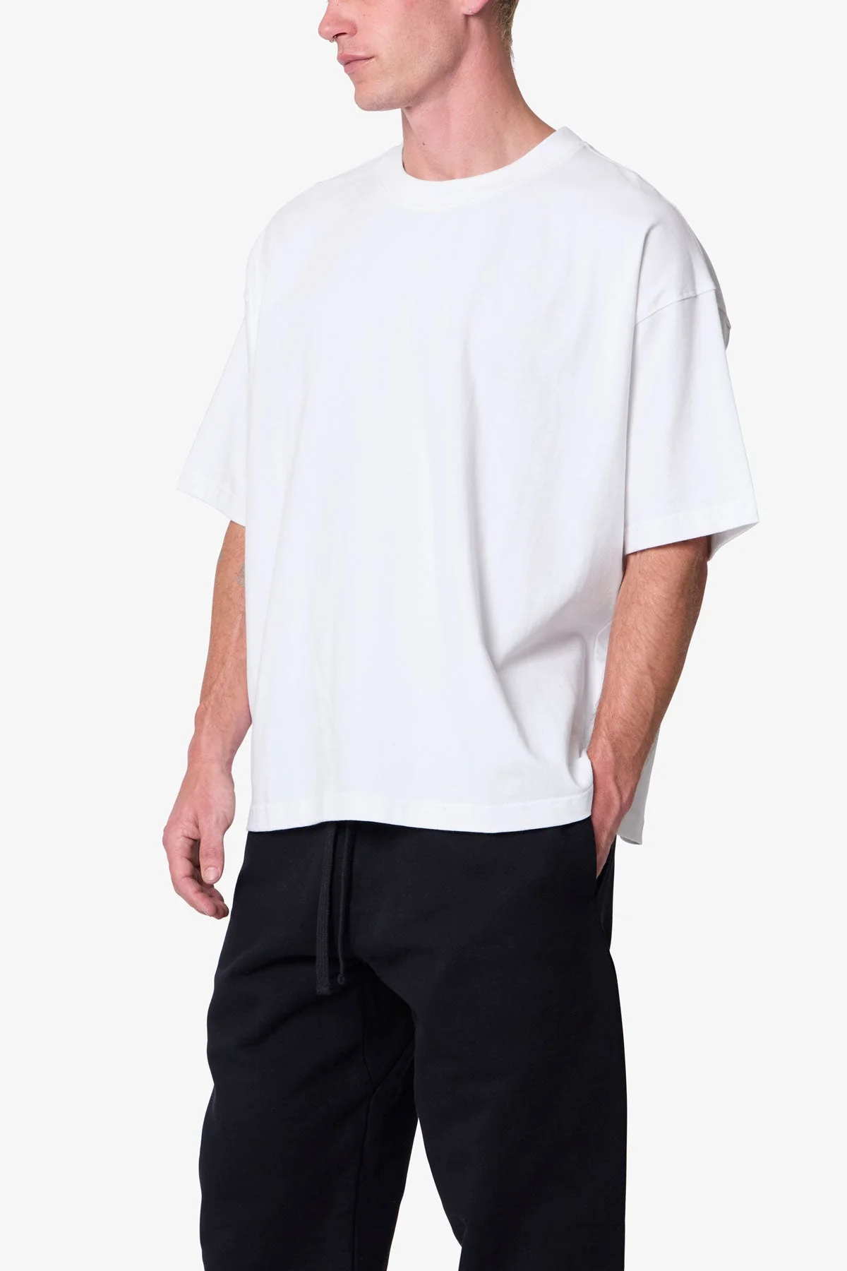 Heavy Basic Boxy Tee - White - Image 6