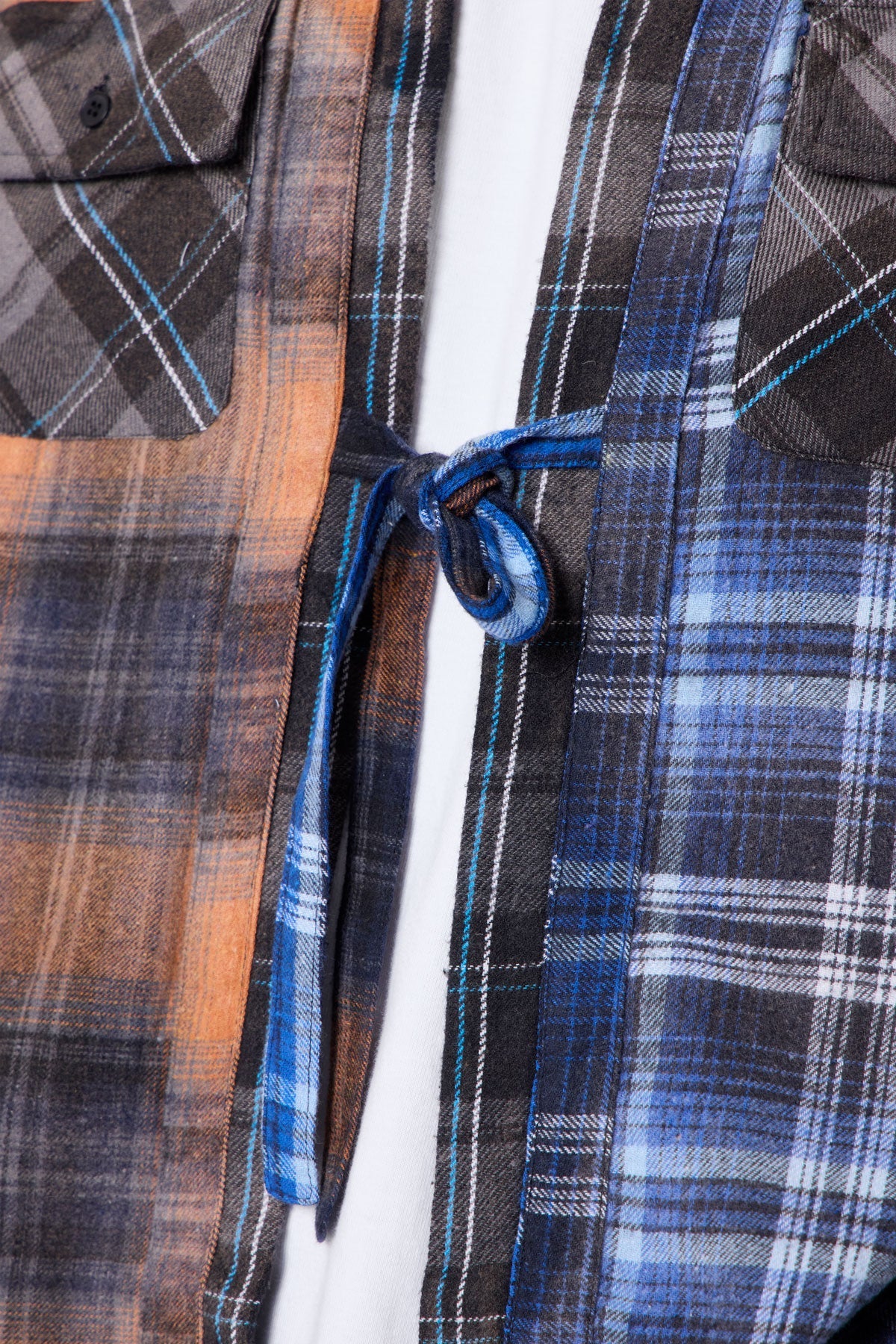 Knot Tie Mix Flannel Shirt - Multi - Image 7