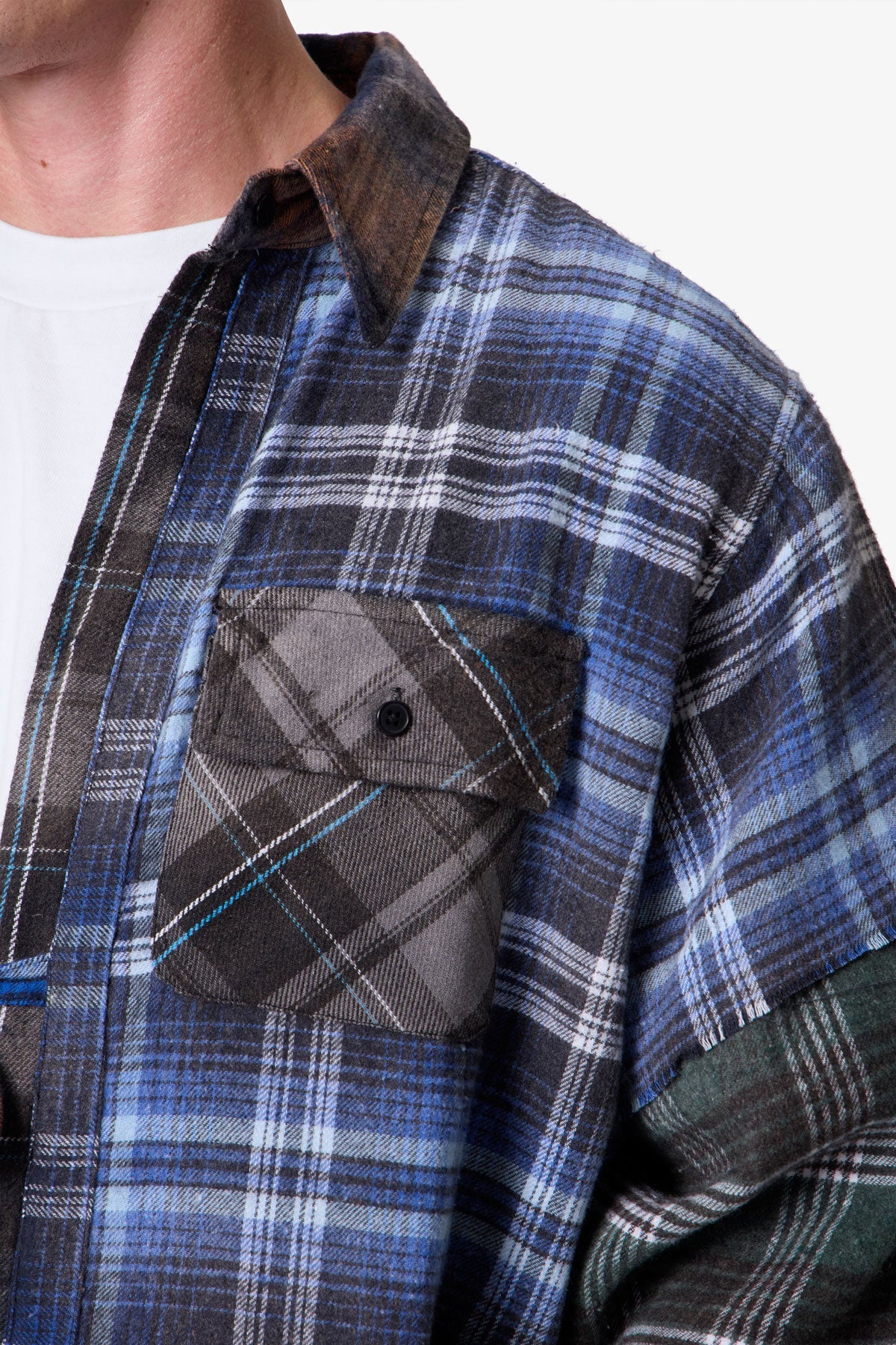 Knot Tie Mix Flannel Shirt - Multi - Image 8