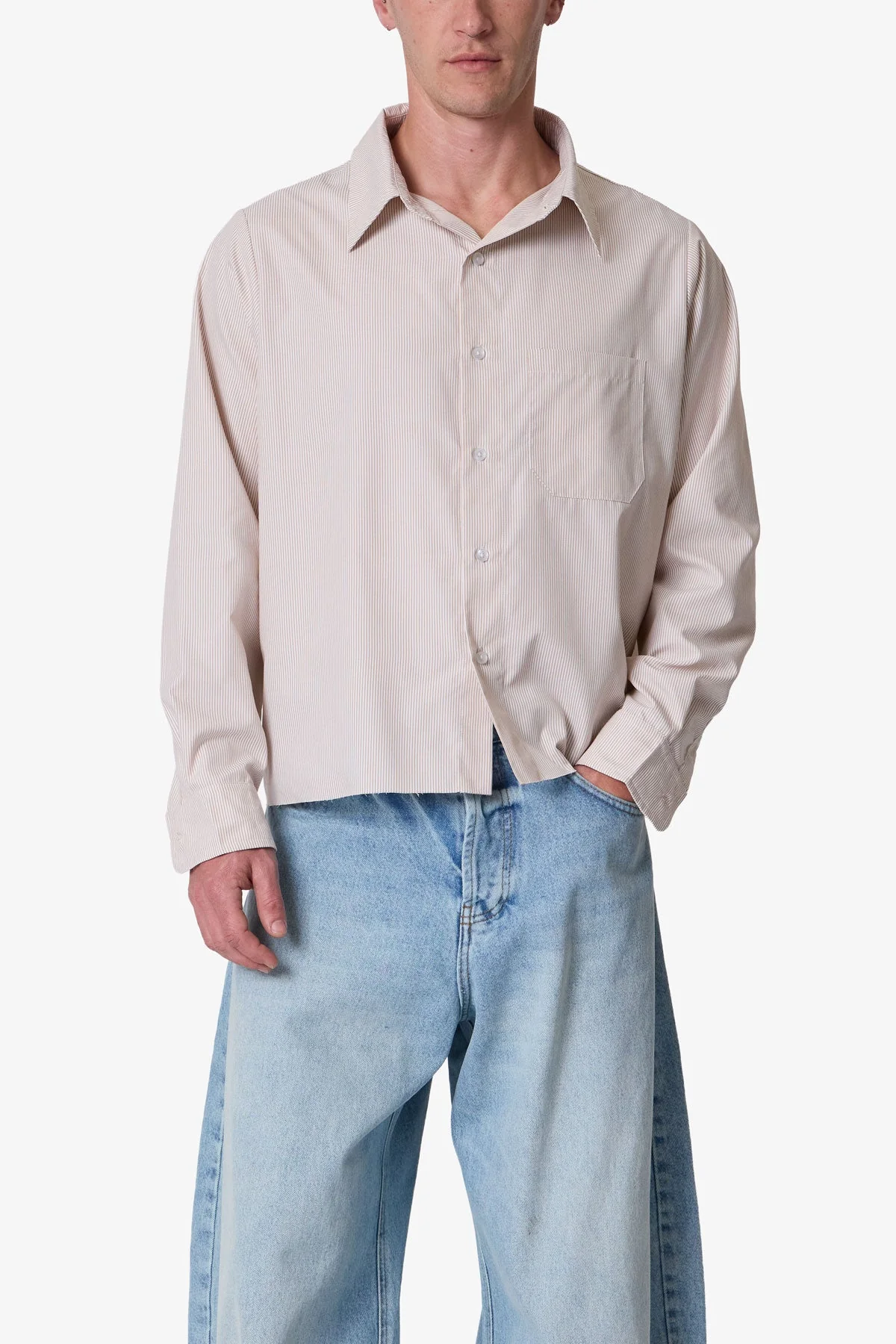 L/S Plaid Poplin Shirt - Brown - Image 2