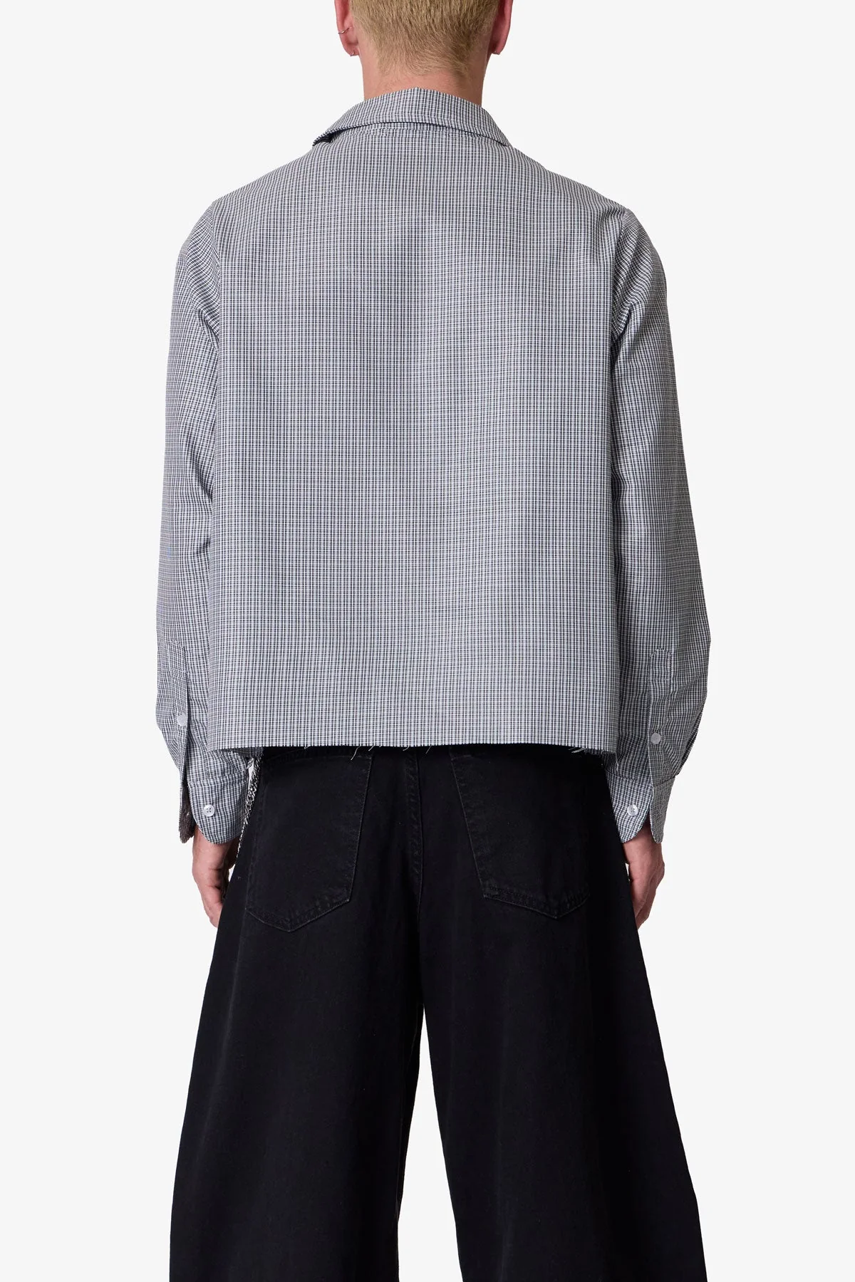 L/S Plaid Poplin Shirt - Grey - Image 5