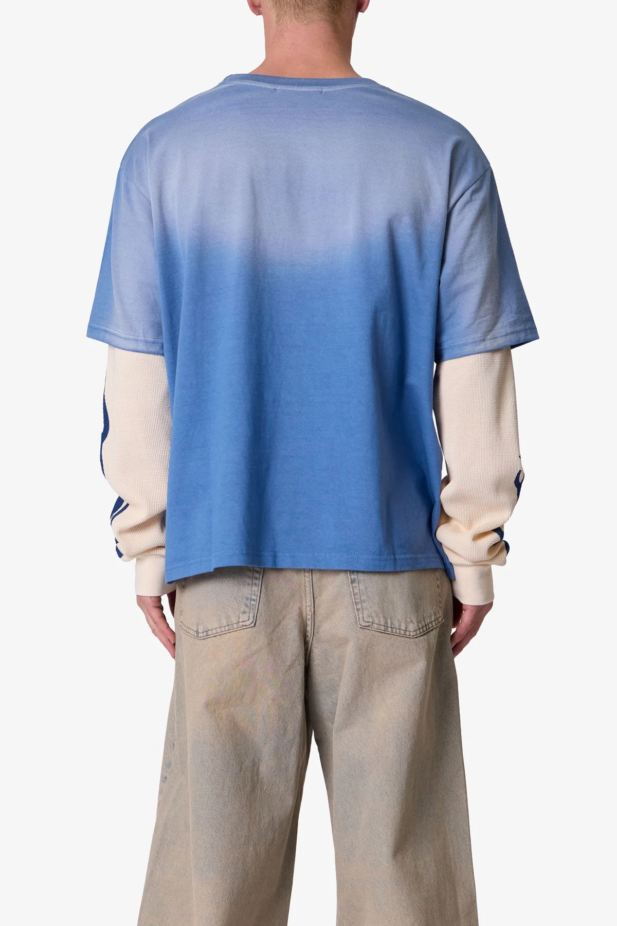 Layered Flame Pocket L/S Tee - Washed Blue - Image 5