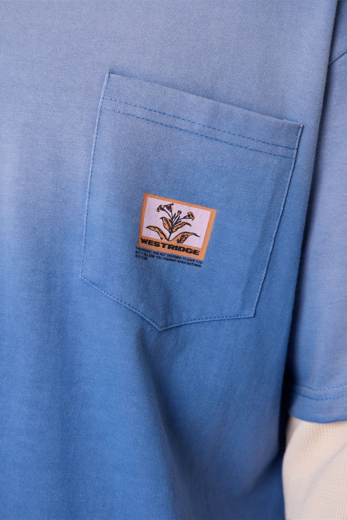 Layered Flame Pocket L/S Tee - Washed Blue - Image 7
