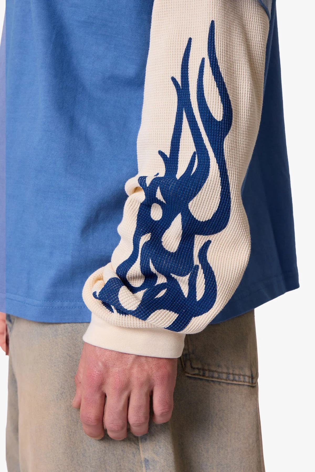Layered Flame Pocket L/S Tee - Washed Blue - Image 8