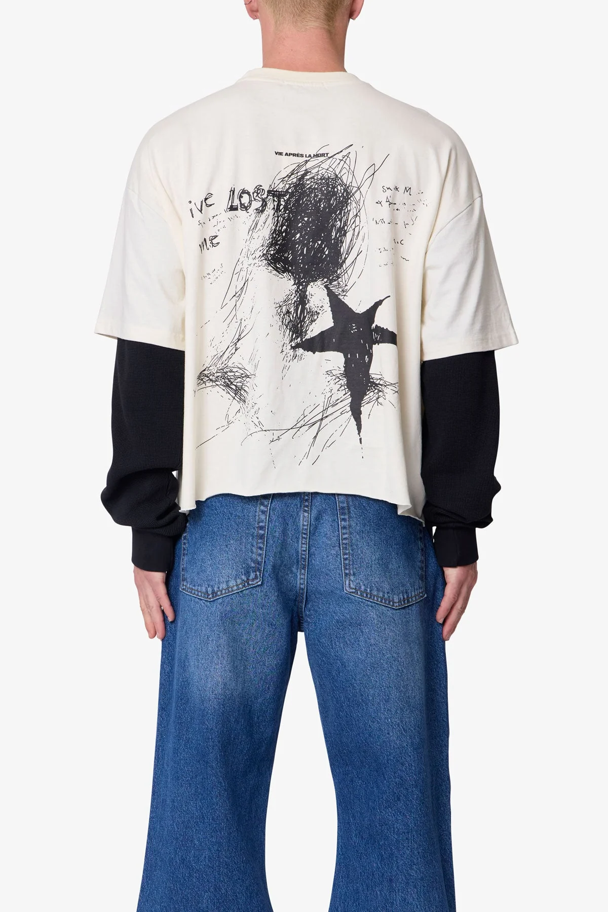 Layered Thermal Lost Tee - White/Black - Image 5