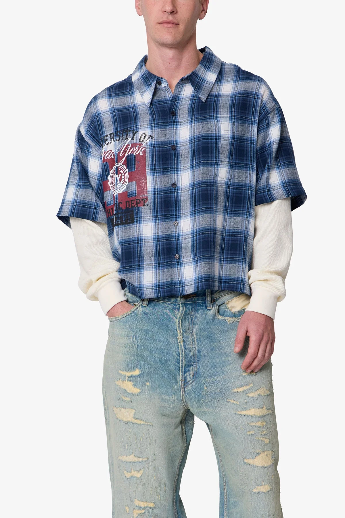 Layered Thermal S/S Shirt - Blue - Image 6