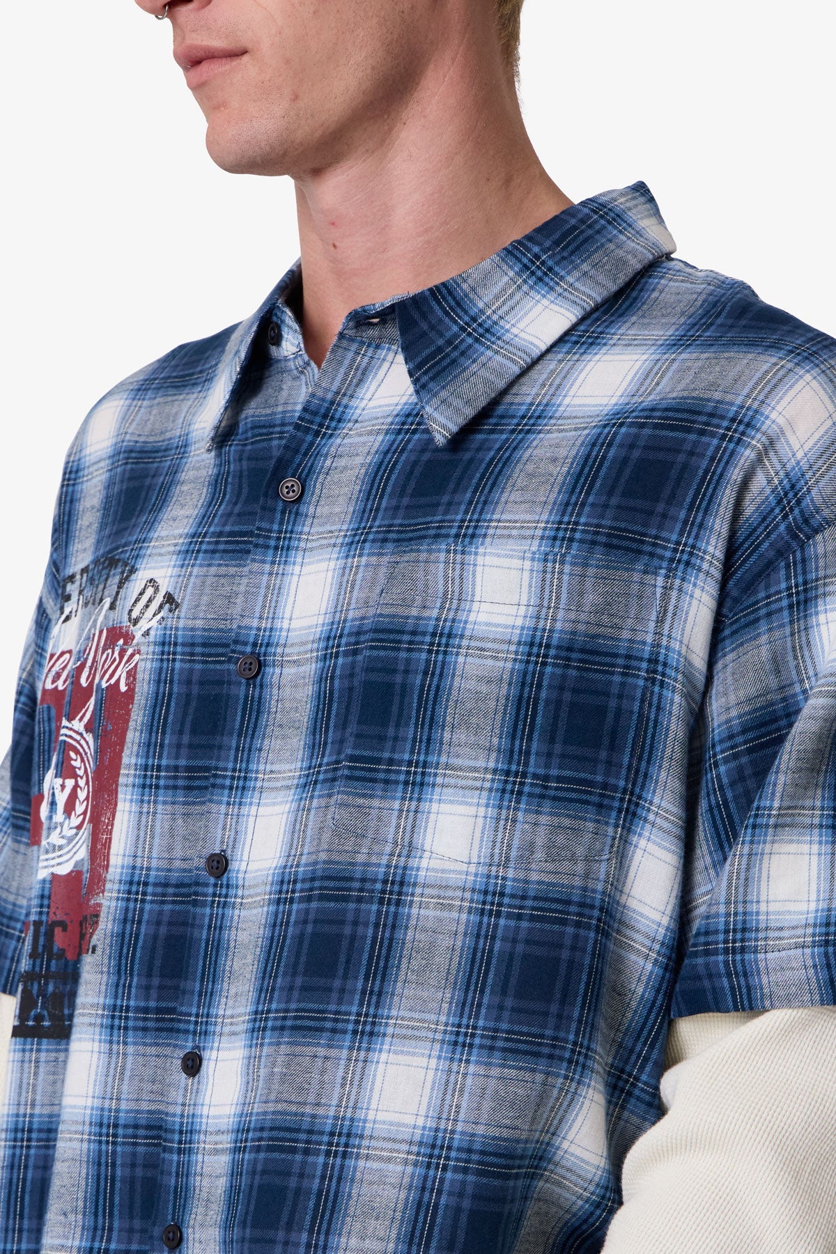 Layered Thermal S/S Shirt - Blue - Image 7