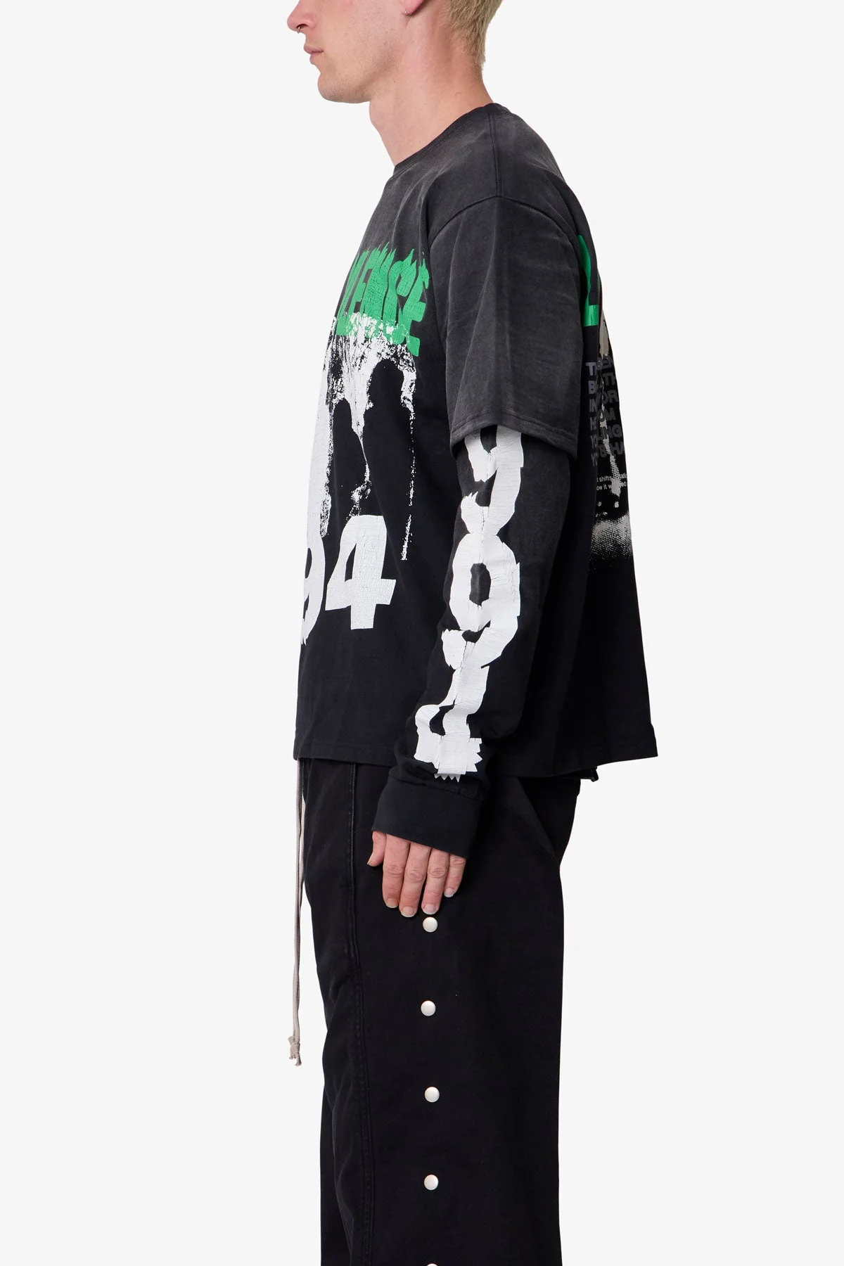 Listen in Silence L/S Tee - Black - Image 4