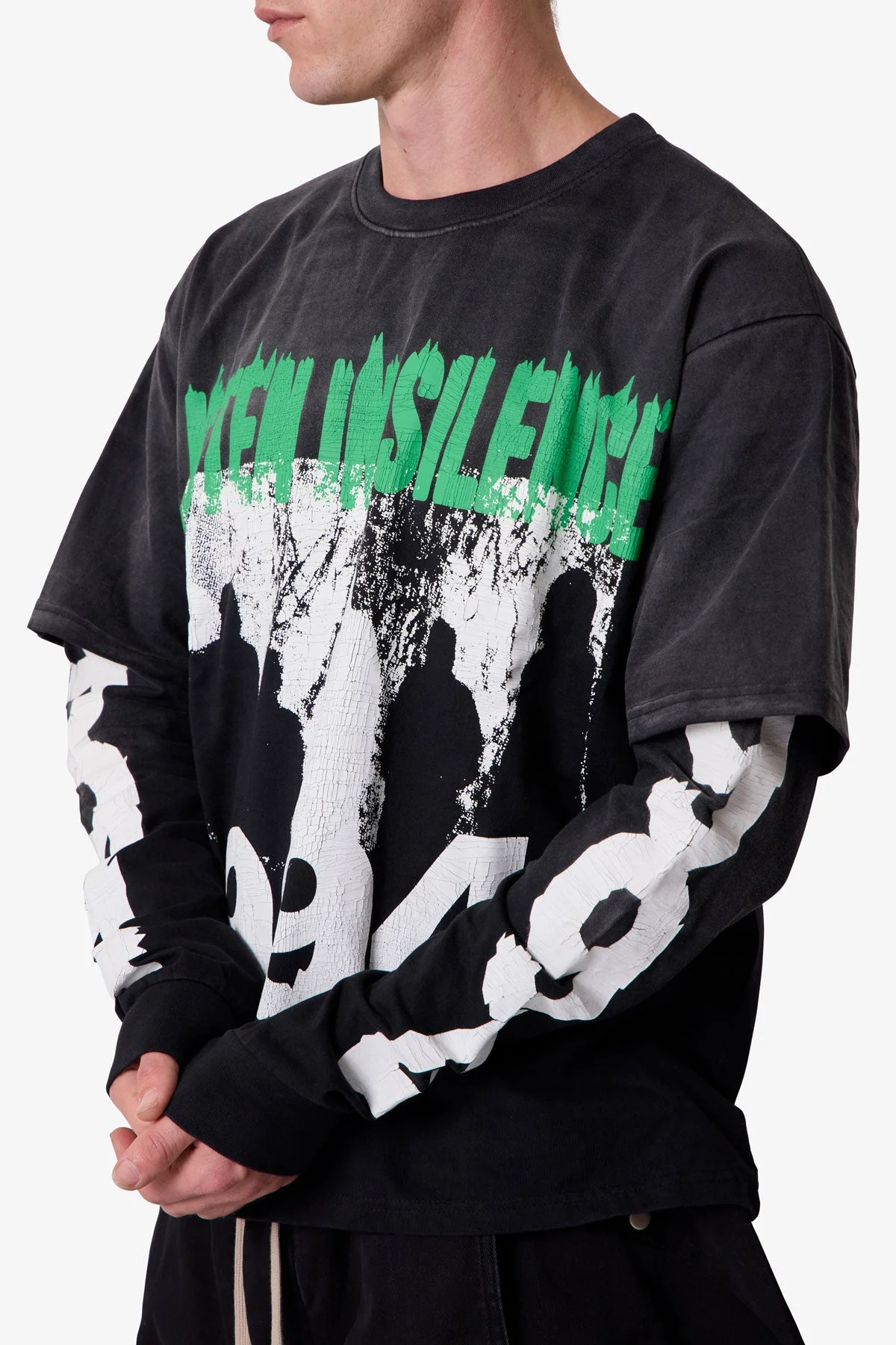 Listen in Silence L/S Tee - Black - Image 7