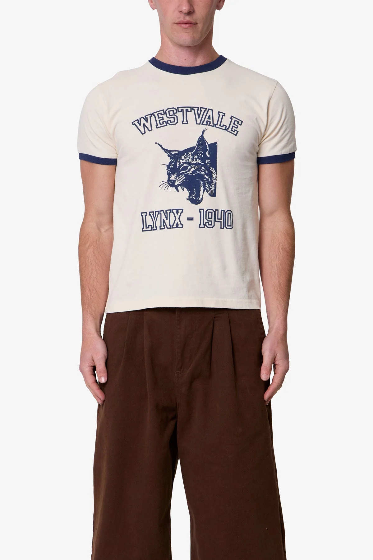 Lynx Ringer Tee - Off White - Image 2
