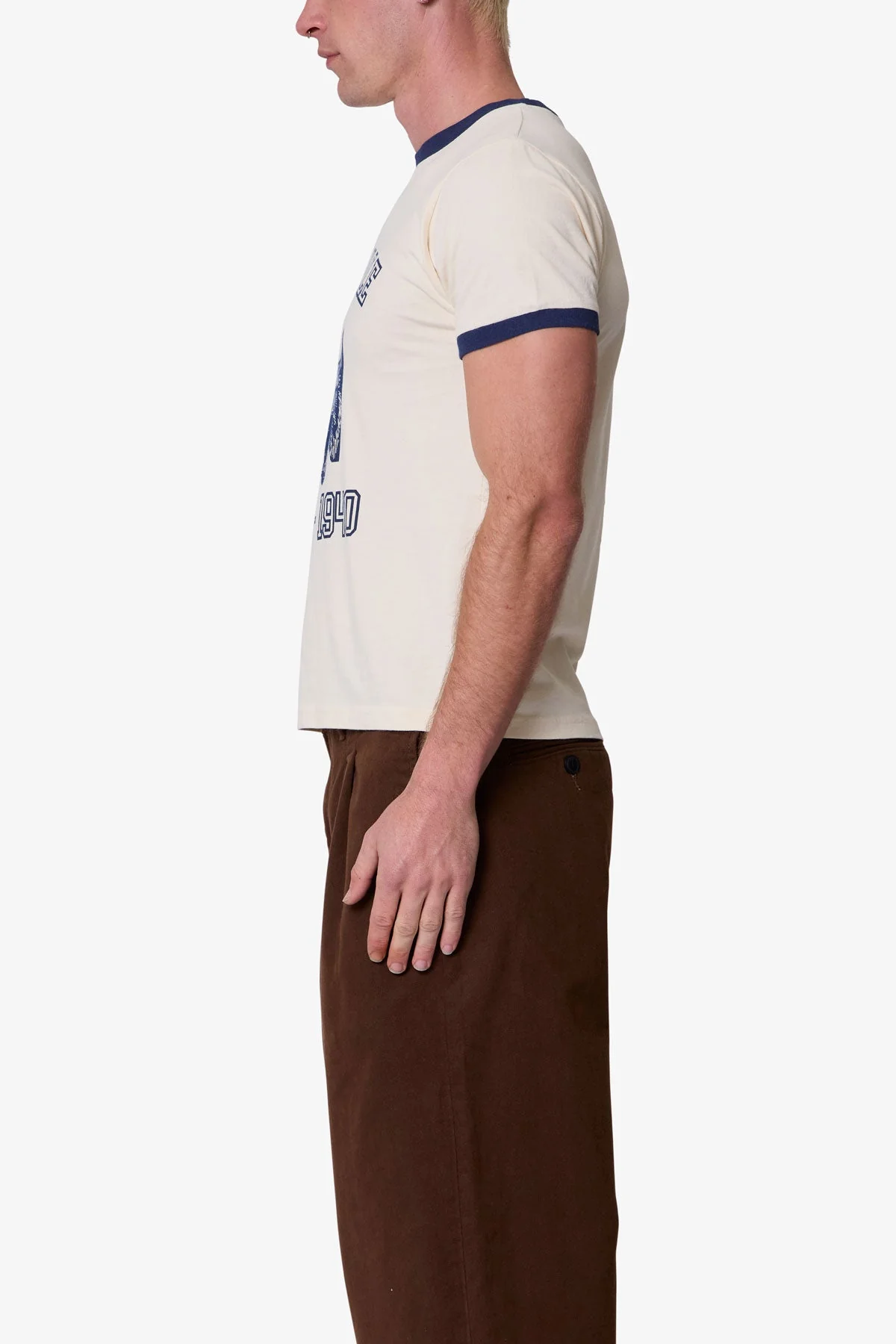 Lynx Ringer Tee - Off White - Image 4