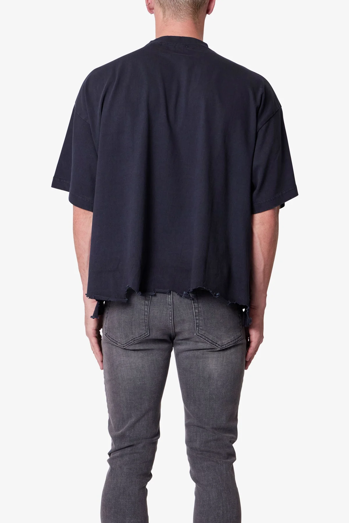 Moth Eaten Cropped Tee - Black - Image 5