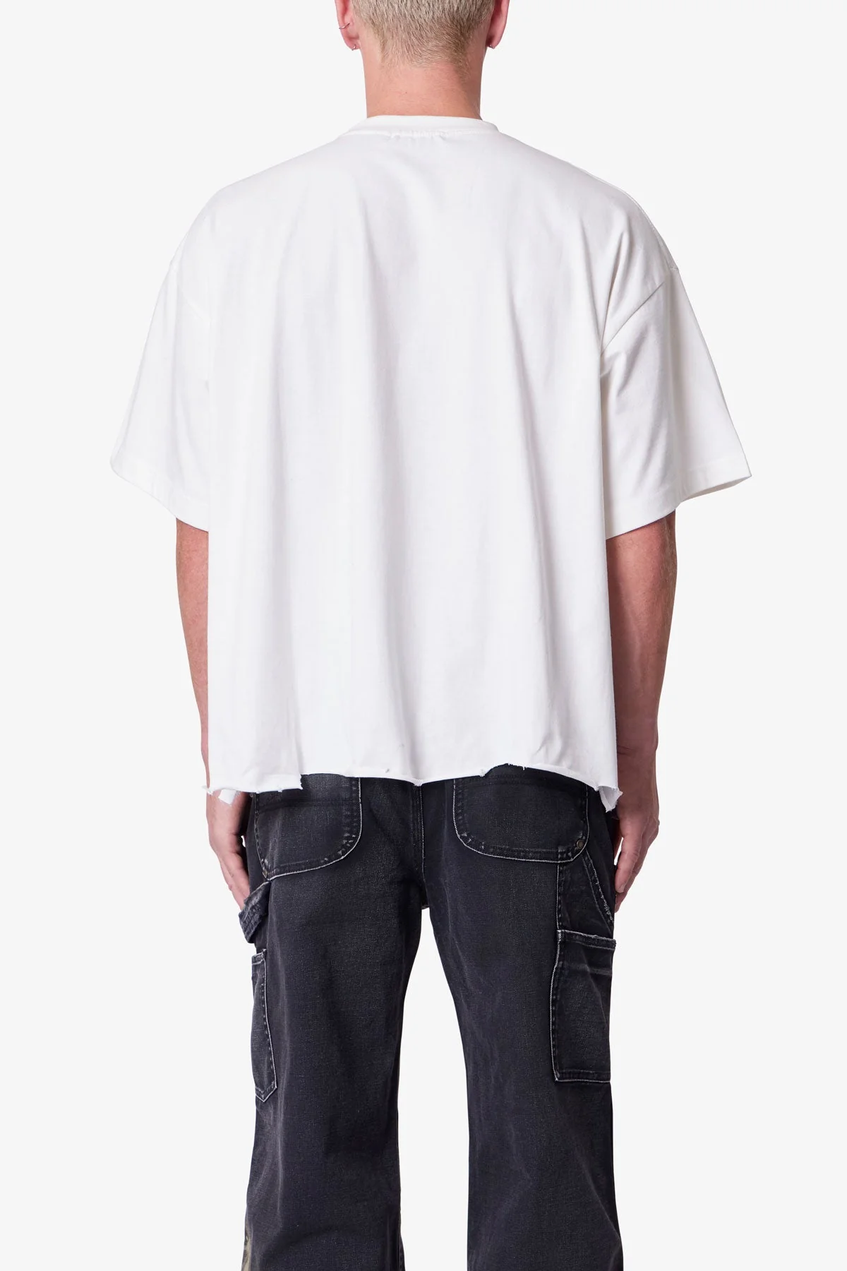Moth Eaten Cropped Tee - White - Image 5