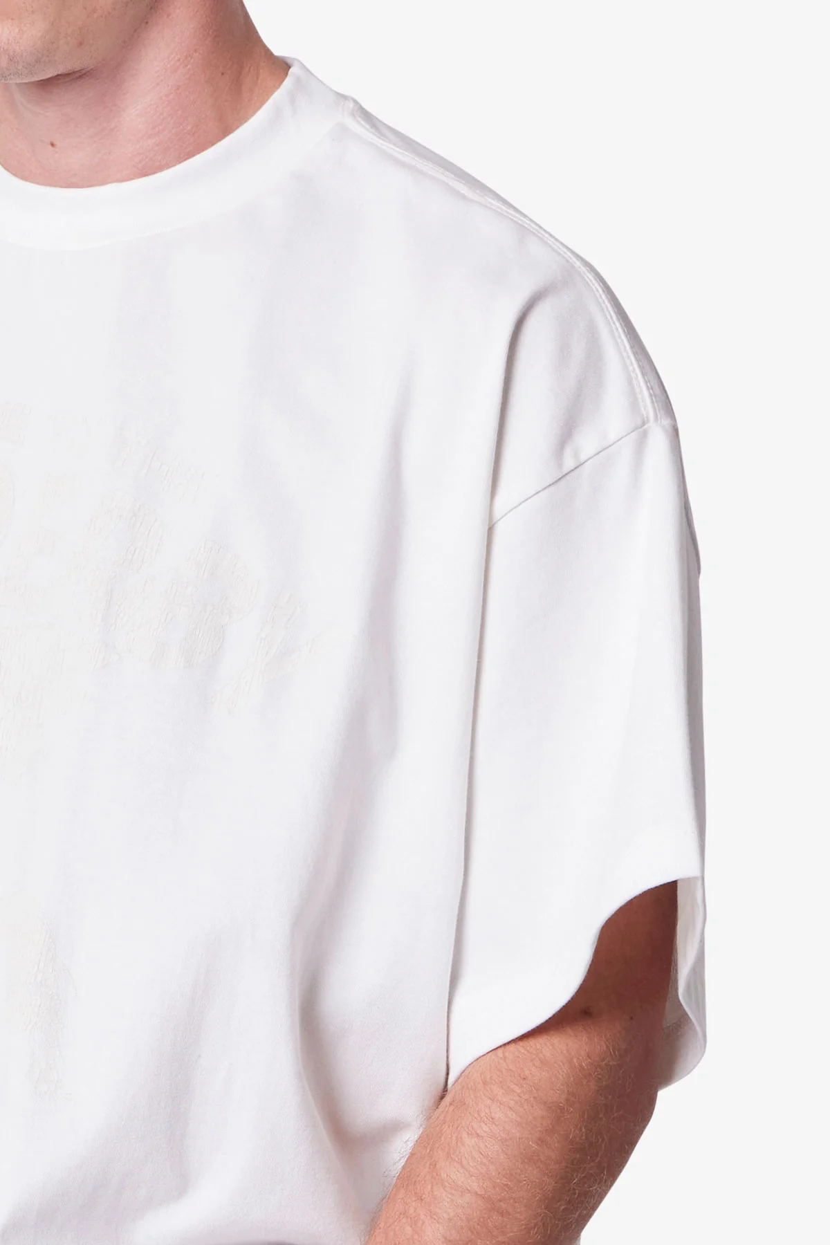 Moth Eaten Cropped Tee - White - Image 7