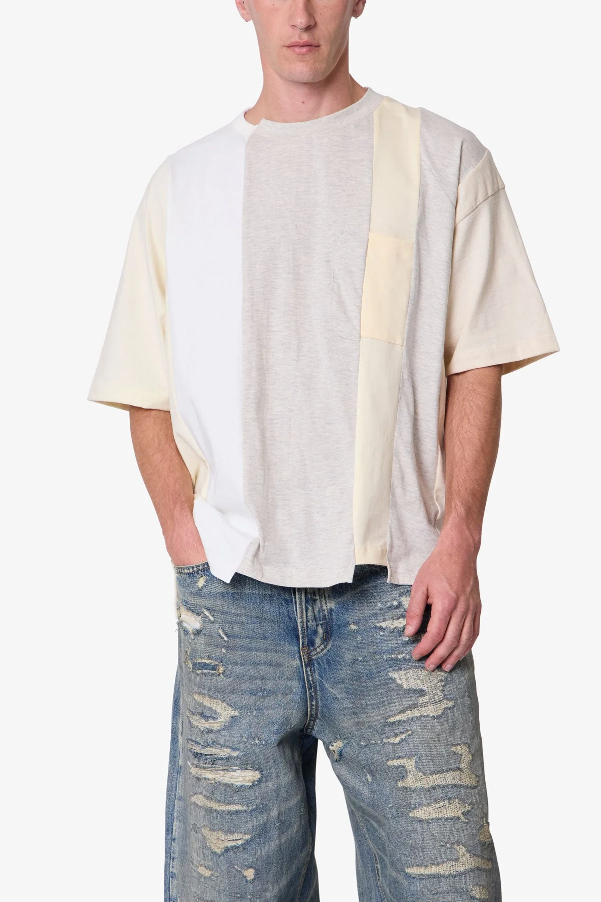 Multi Paneled Tee - Off White - Image 6