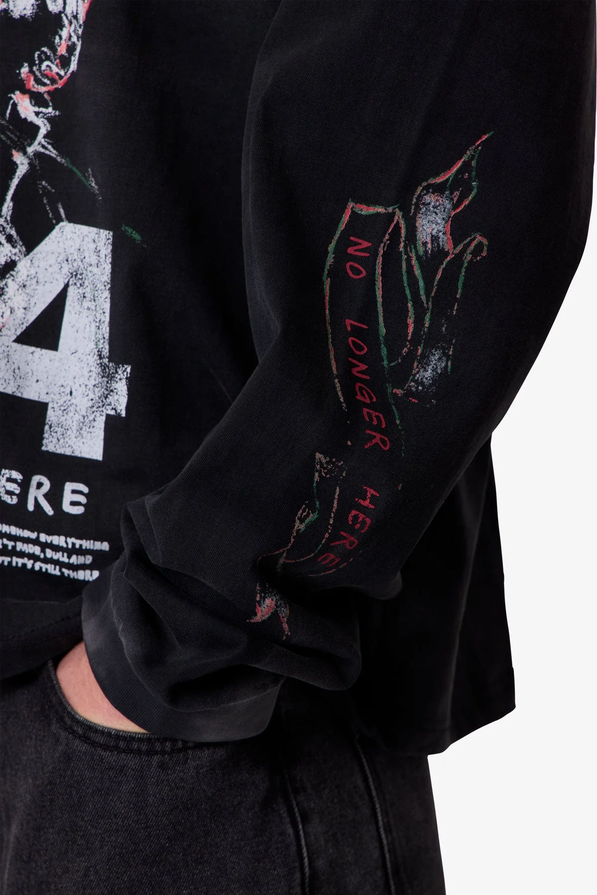 No Longer Here L/S Tee - Black - Image 7