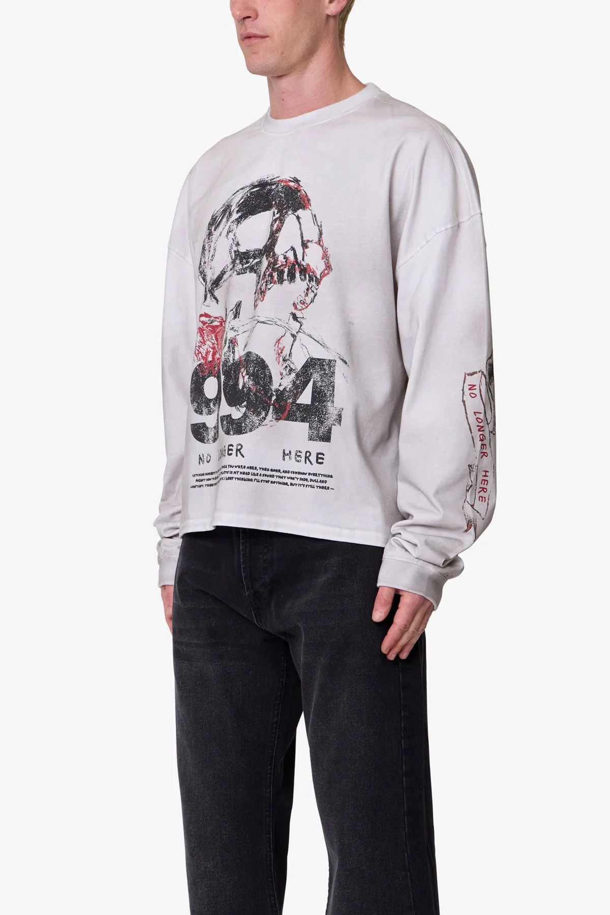 No Longer Here L/S Tee - White - Image 3